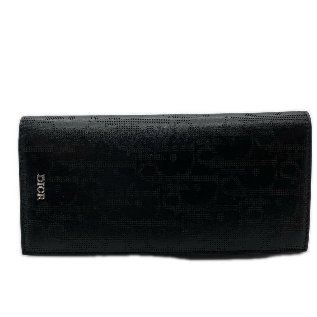 Christian Dior Black Leather Long Wallet (Bi-Fold) (Pre-Owned)