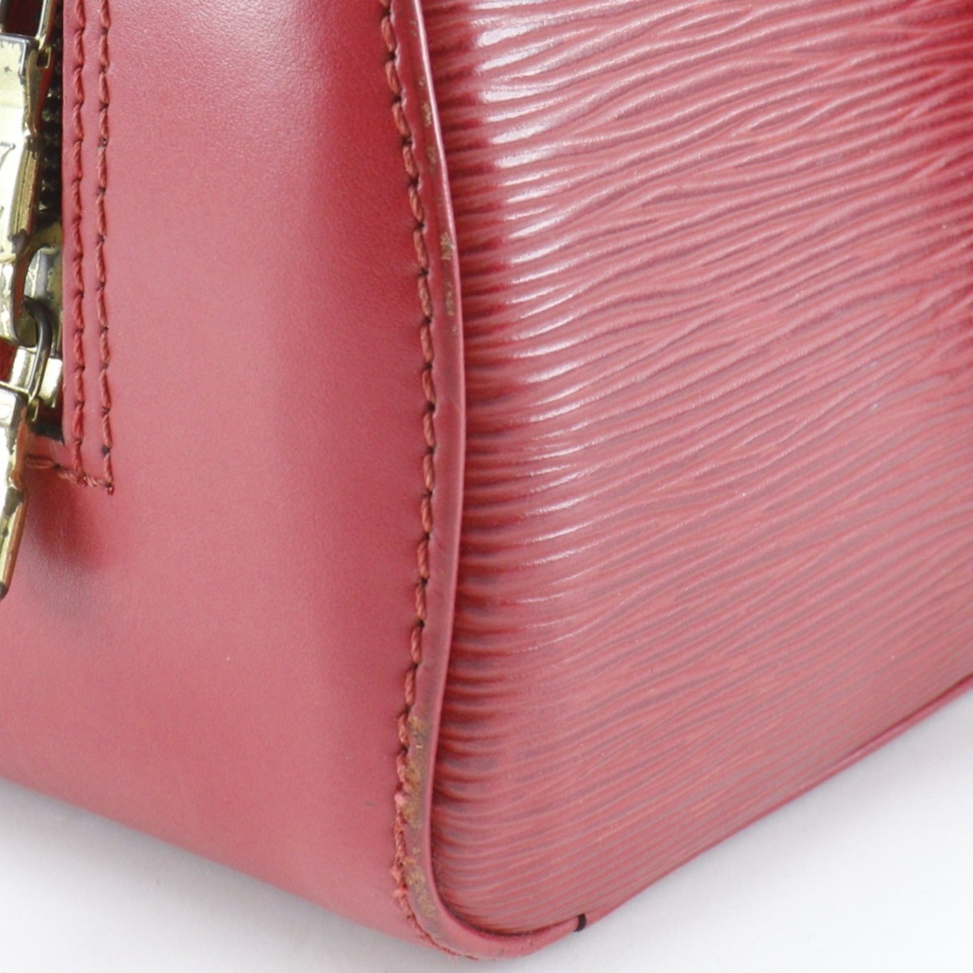 Louis Vuitton Castilian Red Red Color Epi Leather Handbag (Pre-Owned)