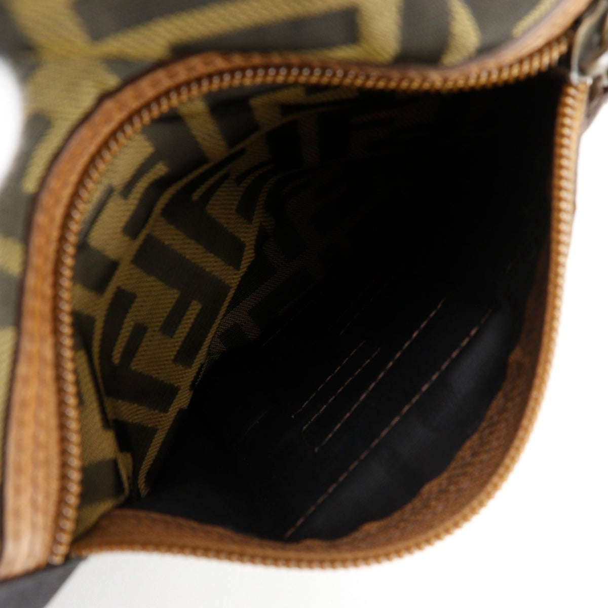 Fendi Zucca Brown Nylon Canvas Boston Bag (Pre-Owned)