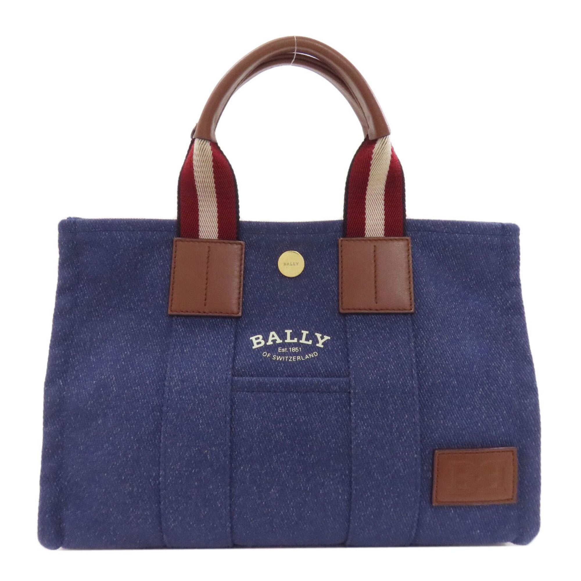 Bally Blue Canvas Handbag (Pre-Owned)