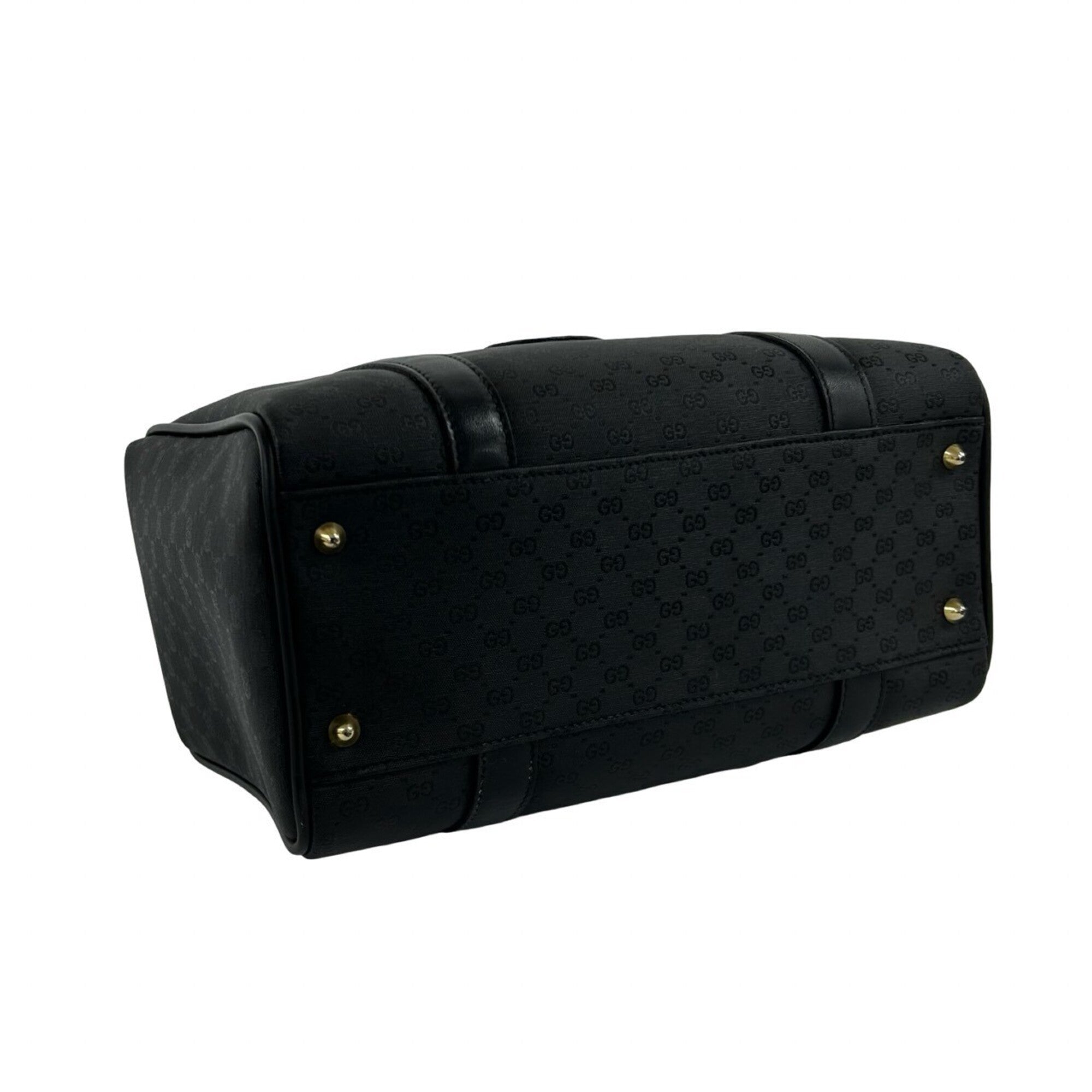 Gucci Black Pvc Leather Boston Bag Handbag (Pre-Owned)