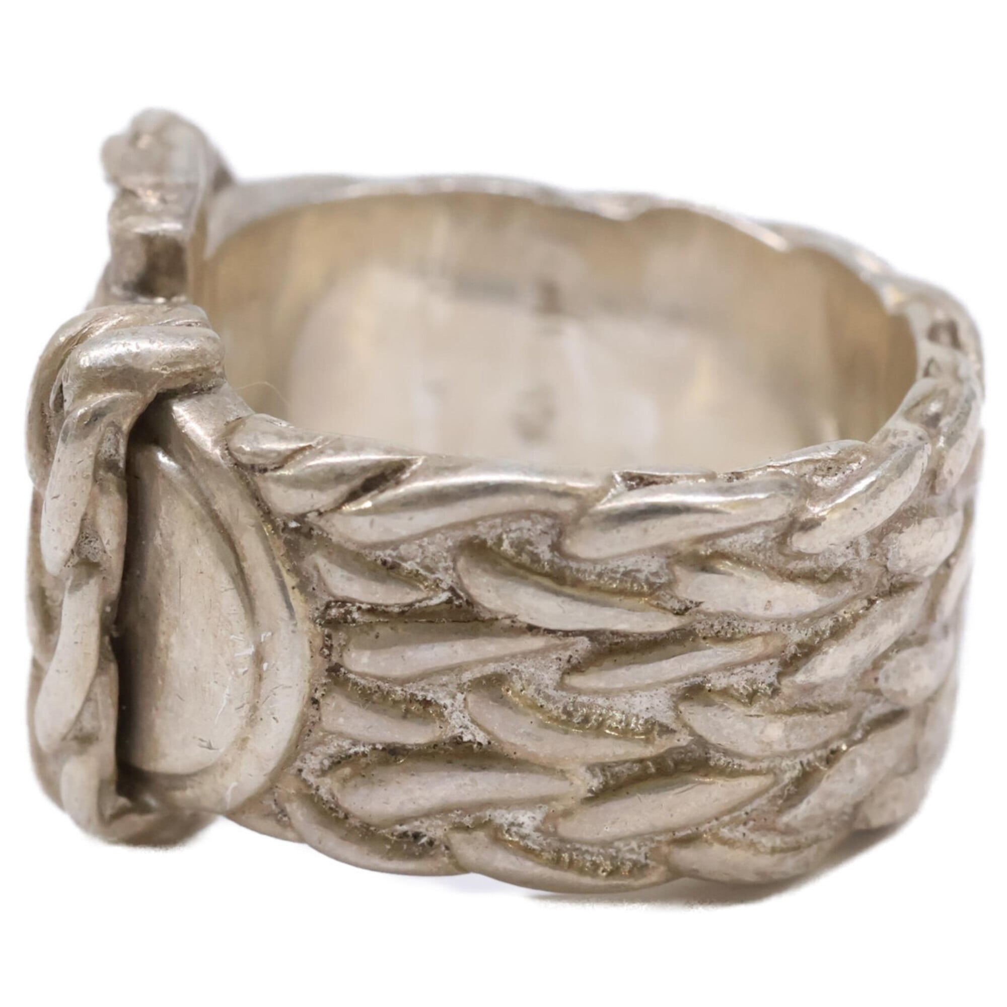 Hermes Silver Silver 925 Band Ring (Pre-Owned)