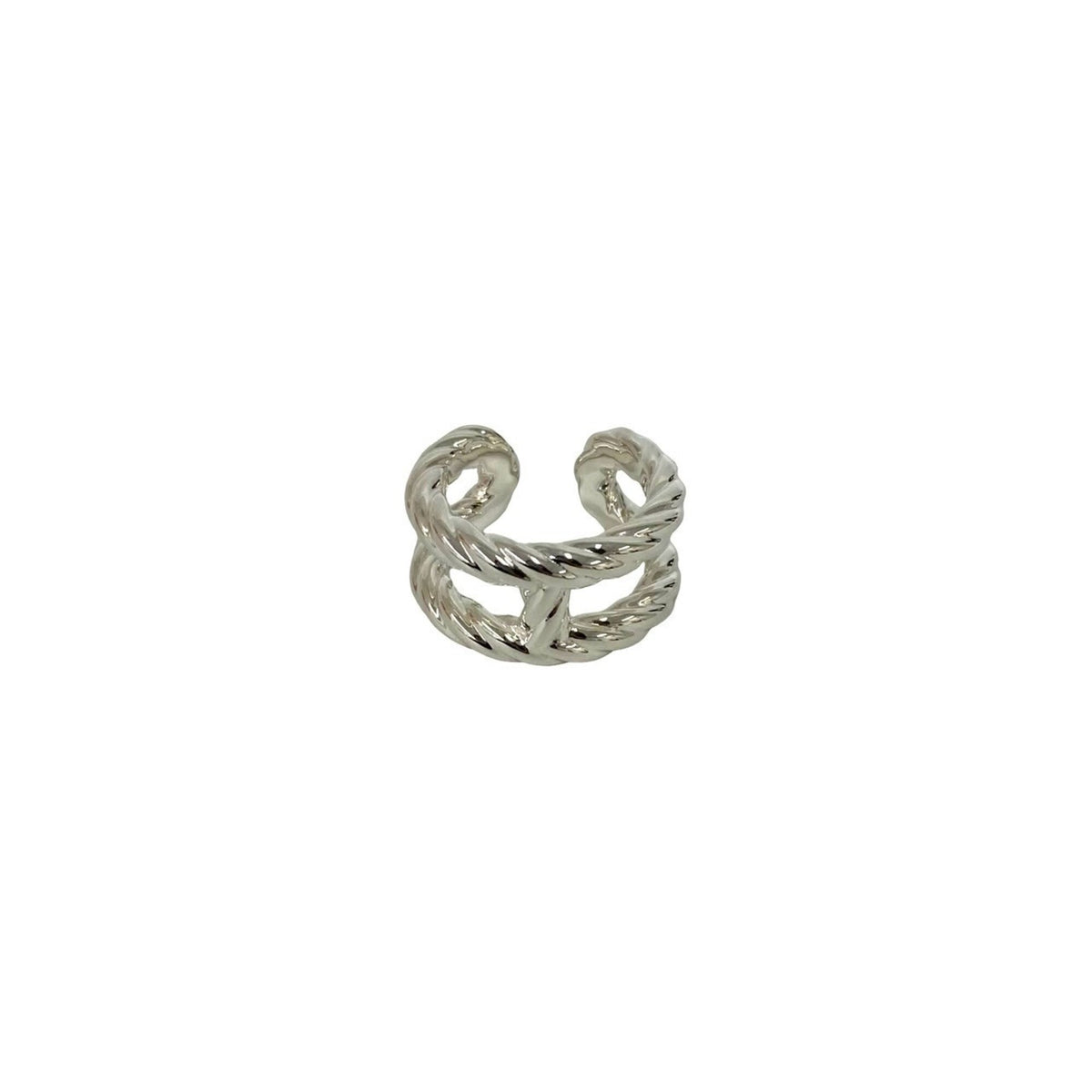 Hermes Silver Silver 925 Band Ring (Pre-Owned)
