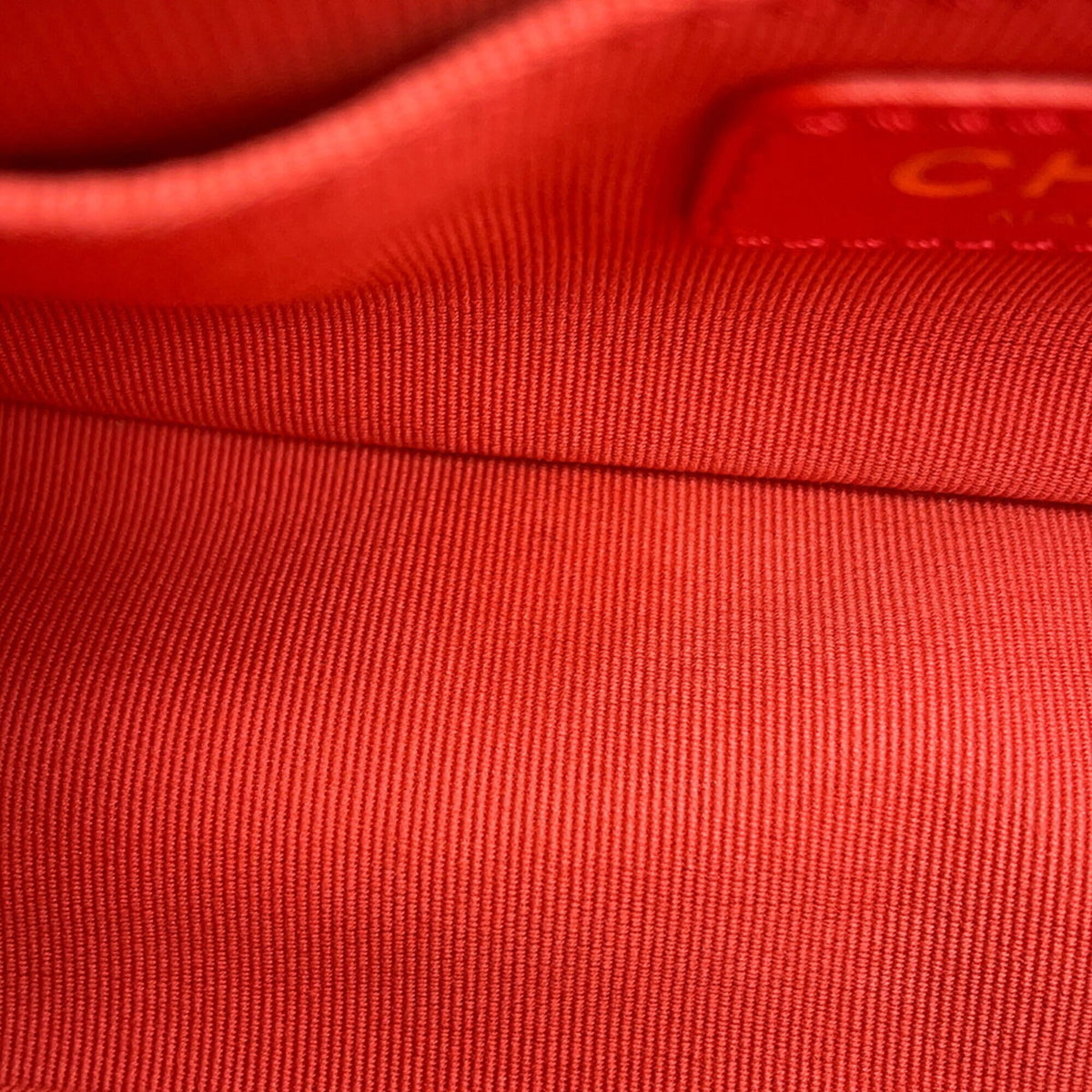 Chanel Coral Red Leather Handbag Shoulder Bag (Pre-Owned)