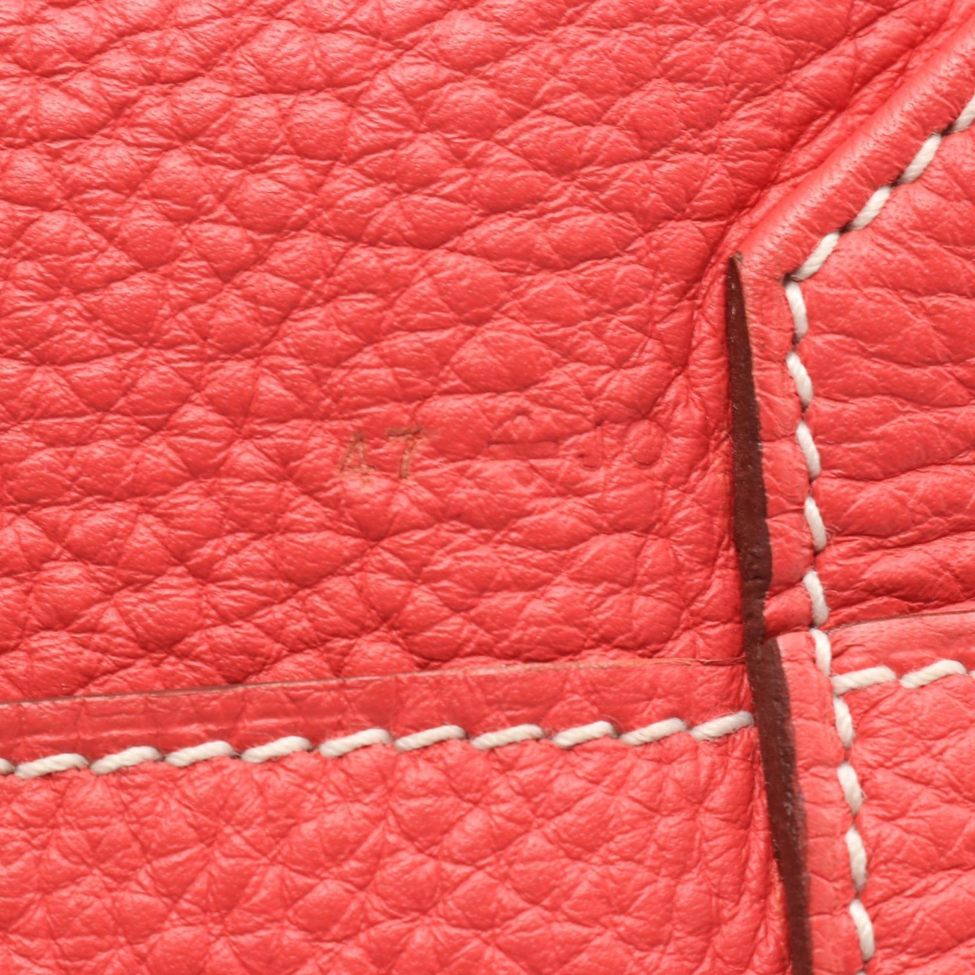 Hermes Bordeaux Bougainvillier Pink Taurillon Clemence Leather Tote Bag (Pre-Owned)