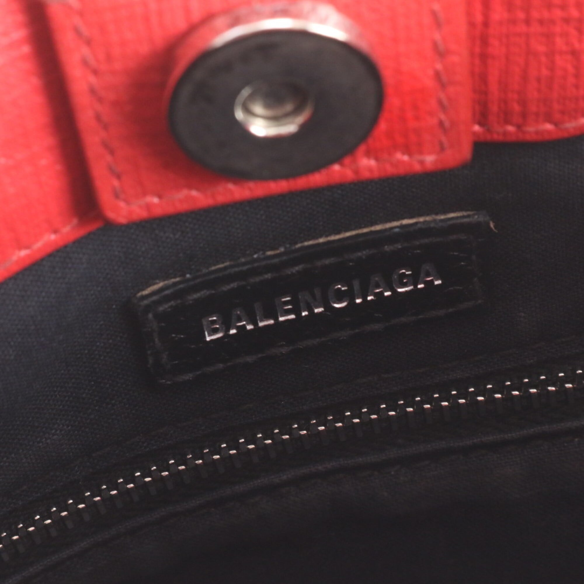 Balenciaga Red Color Leather Handbag Shoulder Bag Tote Bag (Pre-Owned)