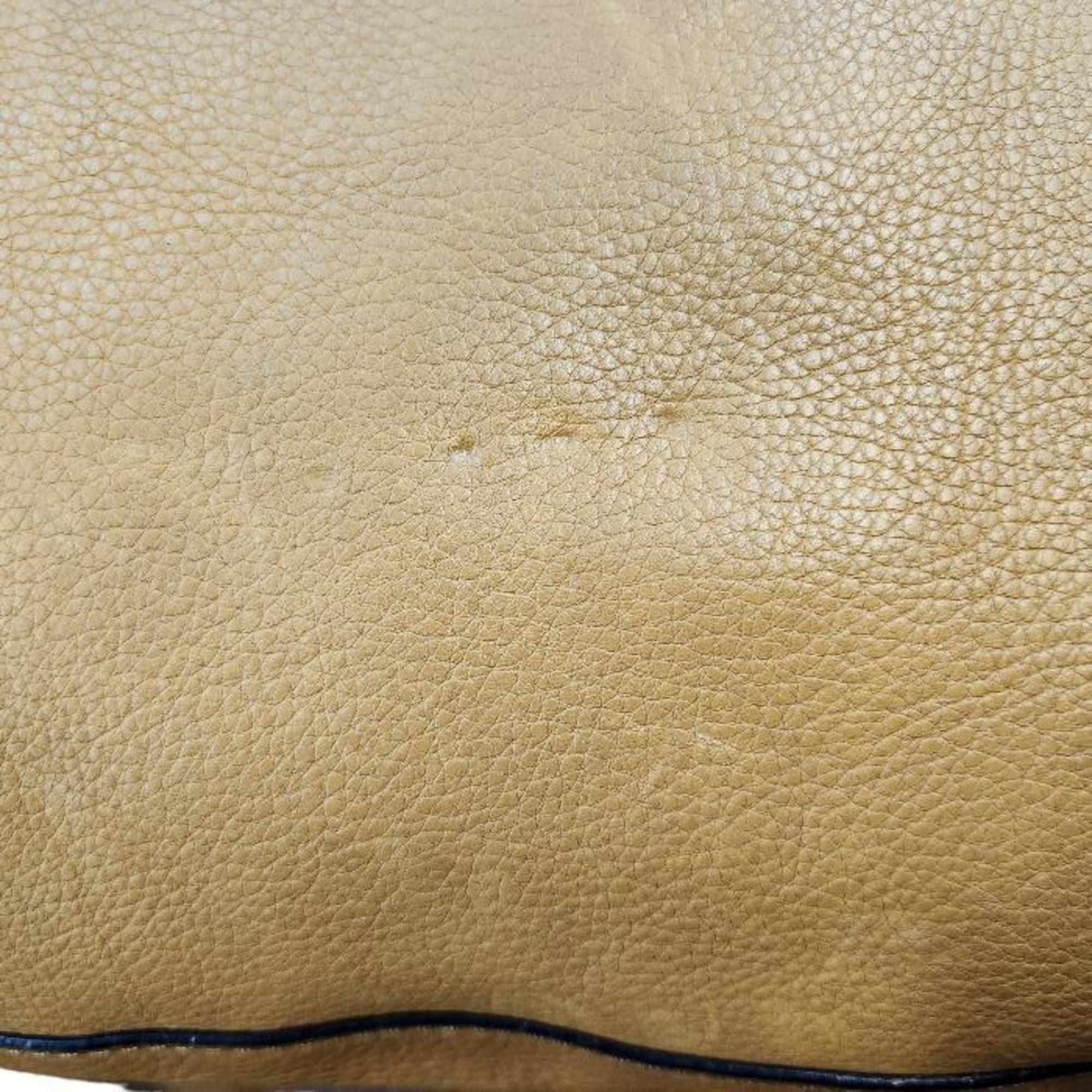 Celine Brown Yellow Leather Shoulder Bag (Pre-Owned)