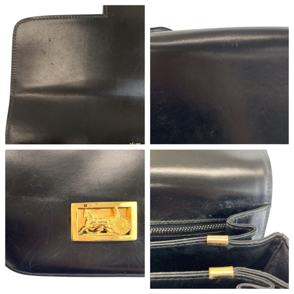 Celine Black Leather Handbag Shoulder Bag (Pre-Owned)