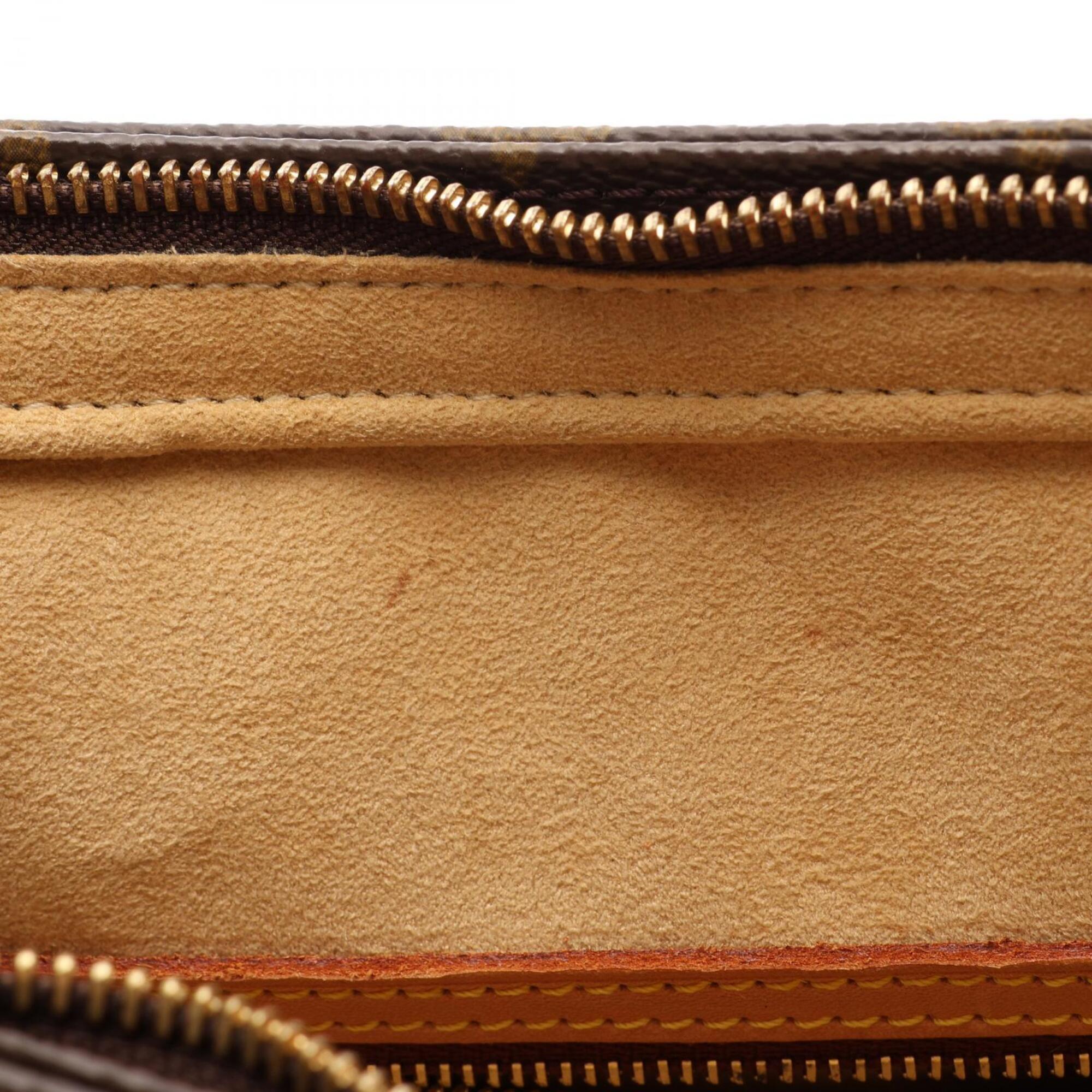 Louis Vuitton Brown Coated Canvas Monogram Leather Handbag Shoulder Bag (Pre-Owned)