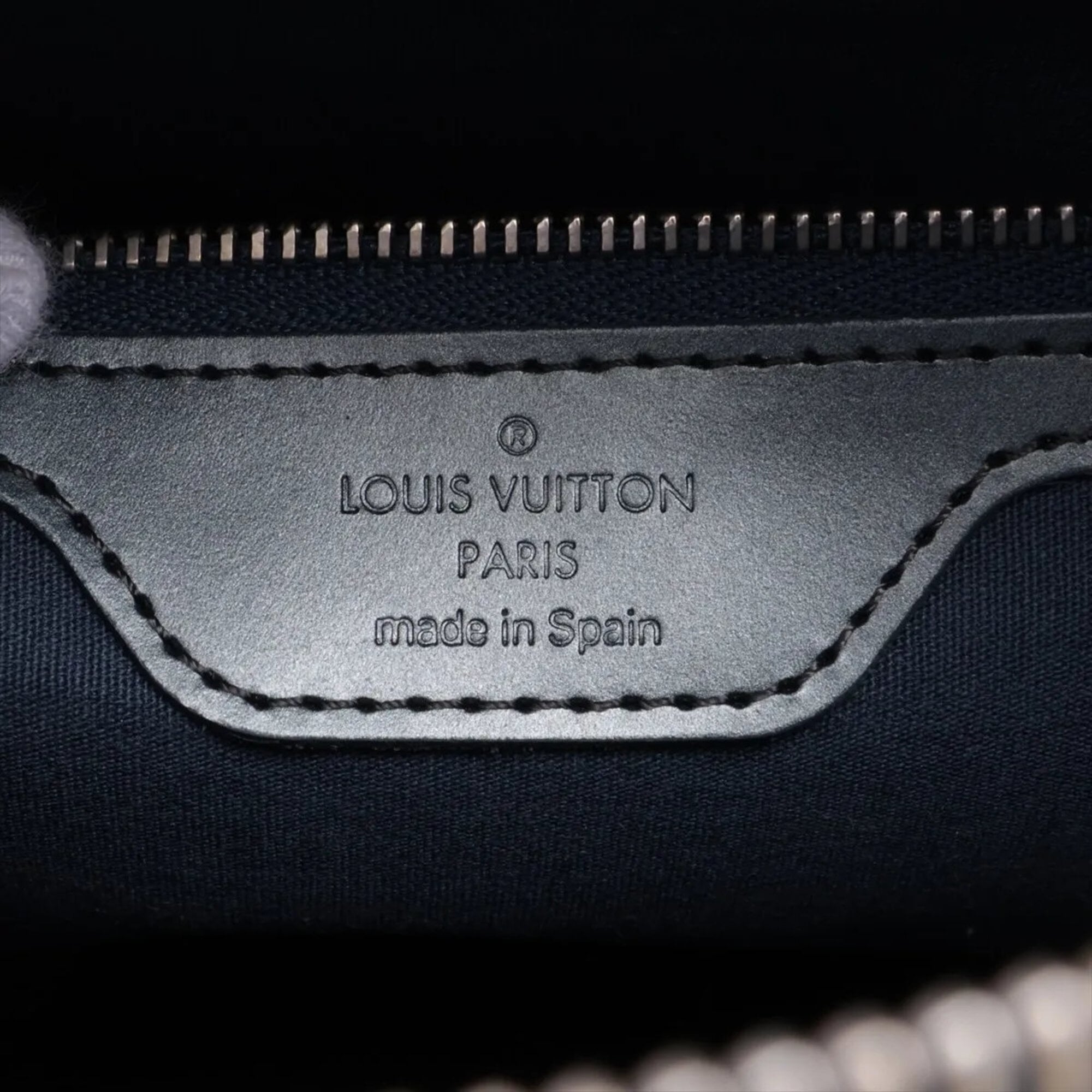 Louis Vuitton Blue Leather Handbag Tote Bag (Pre-Owned)