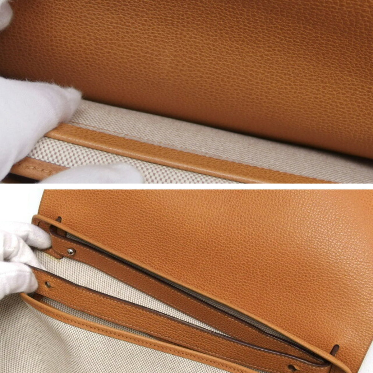 Hermes Colorado Light Beige Natural Toile H Clutch Bag Shoulder Bag (Pre-Owned)