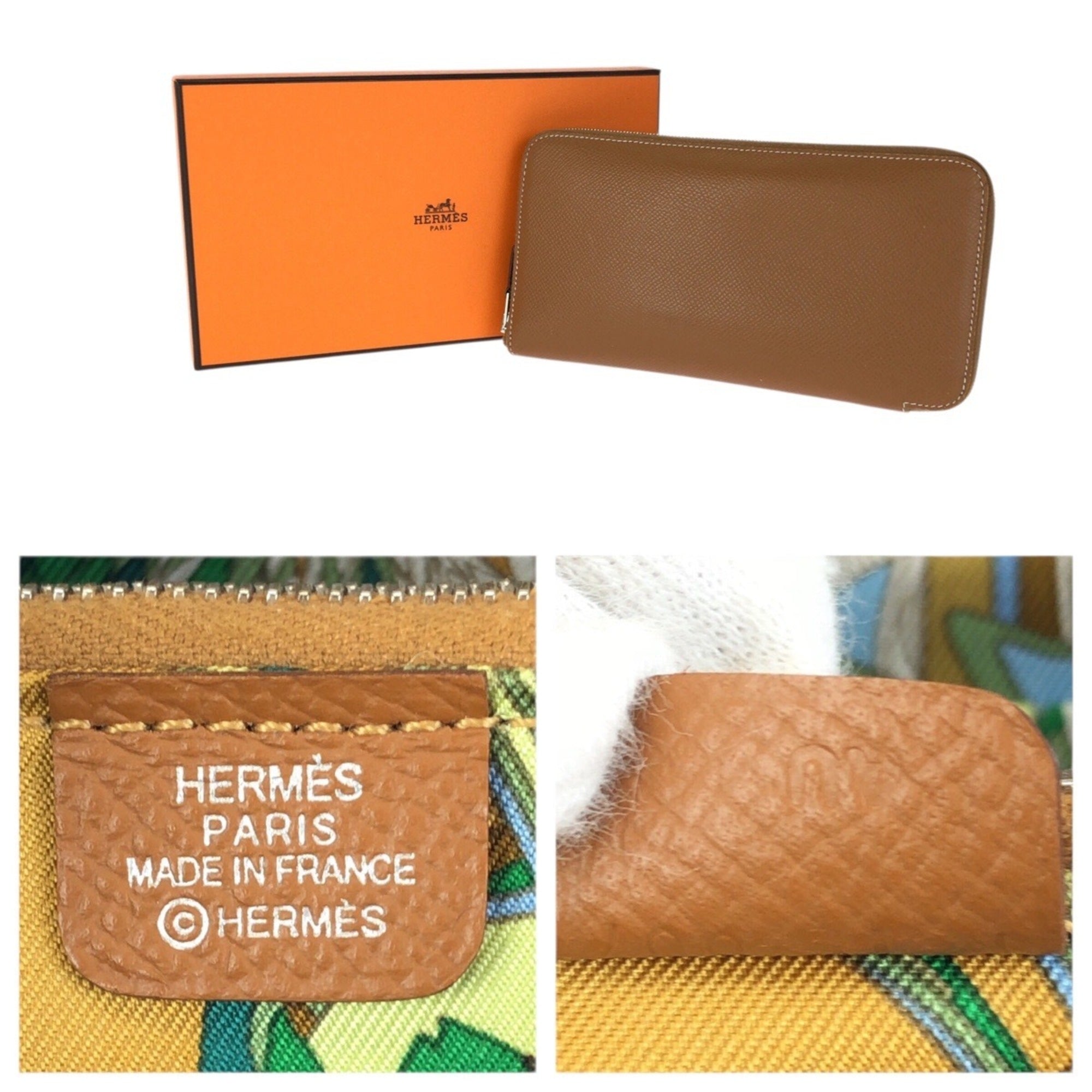 Hermes Gold Brown Epsom Leather Long Wallet (Bi-Fold) (Pre-Owned)