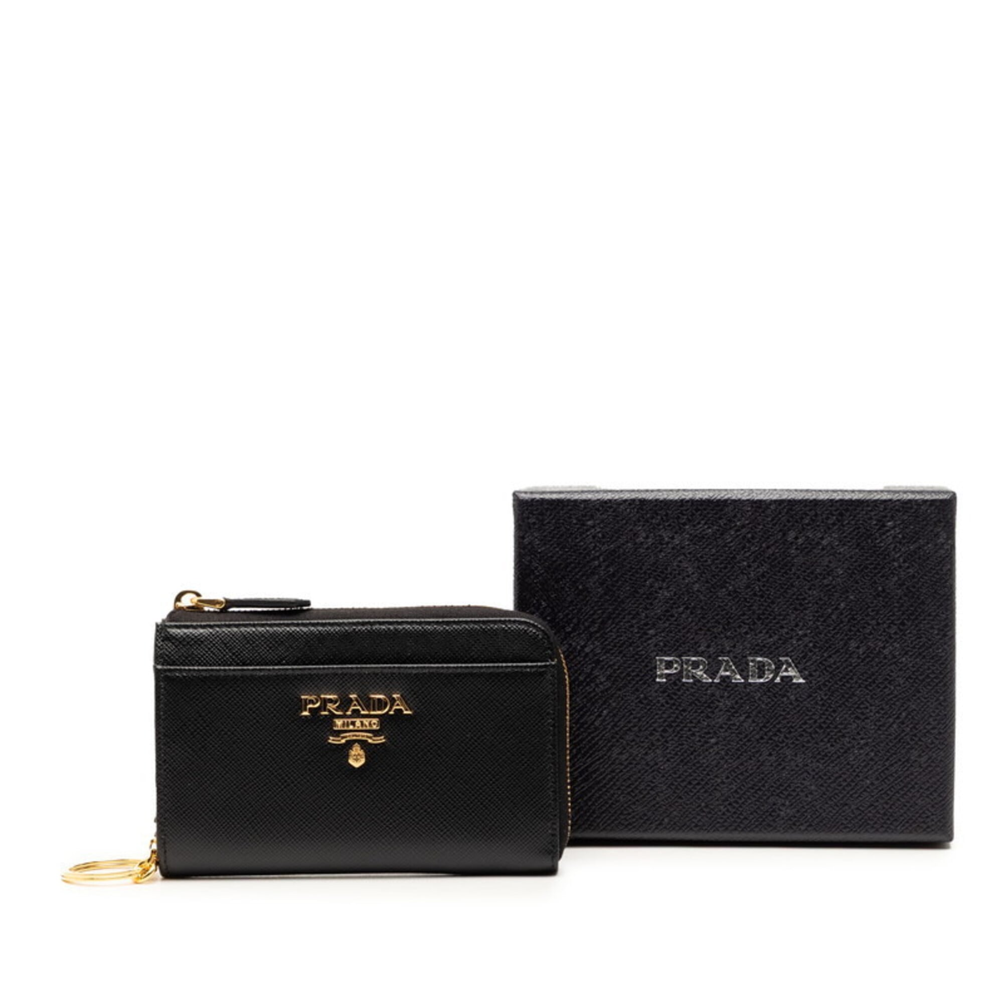 Prada Black Leather Coin Purse/Coin Case (Pre-Owned)