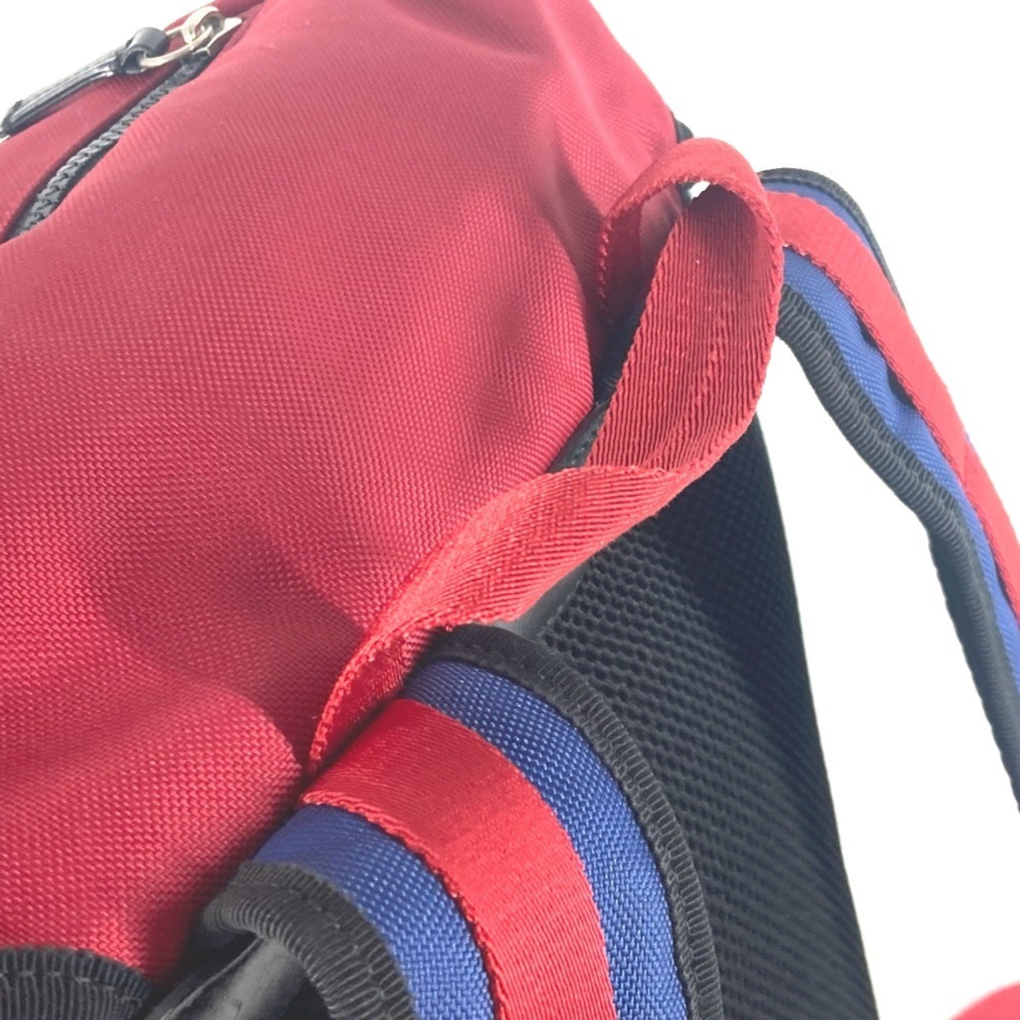 Gucci Black Red Color Nylon Canvas Backpack (Pre-Owned)