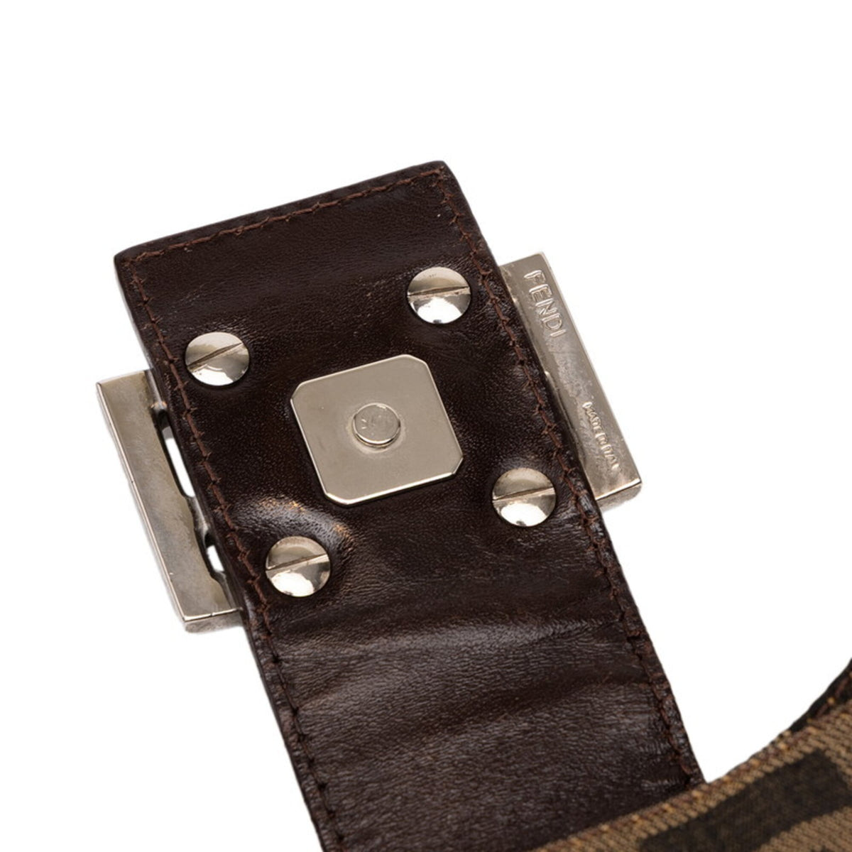 Fendi Brown Canvas Leather Shoulder Bag (Pre-Owned)