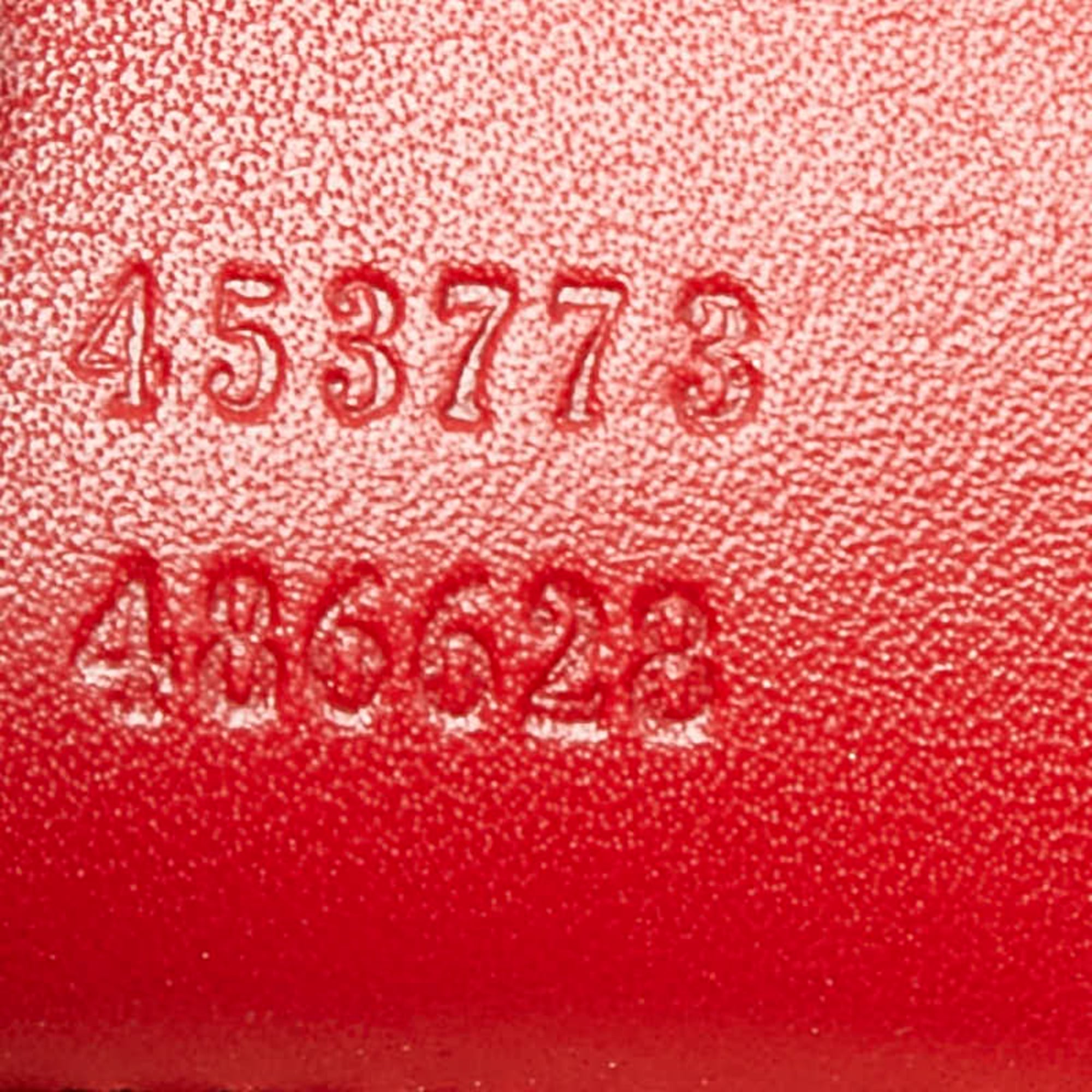 Gucci Red Color Leather Tote Bag (Pre-Owned)