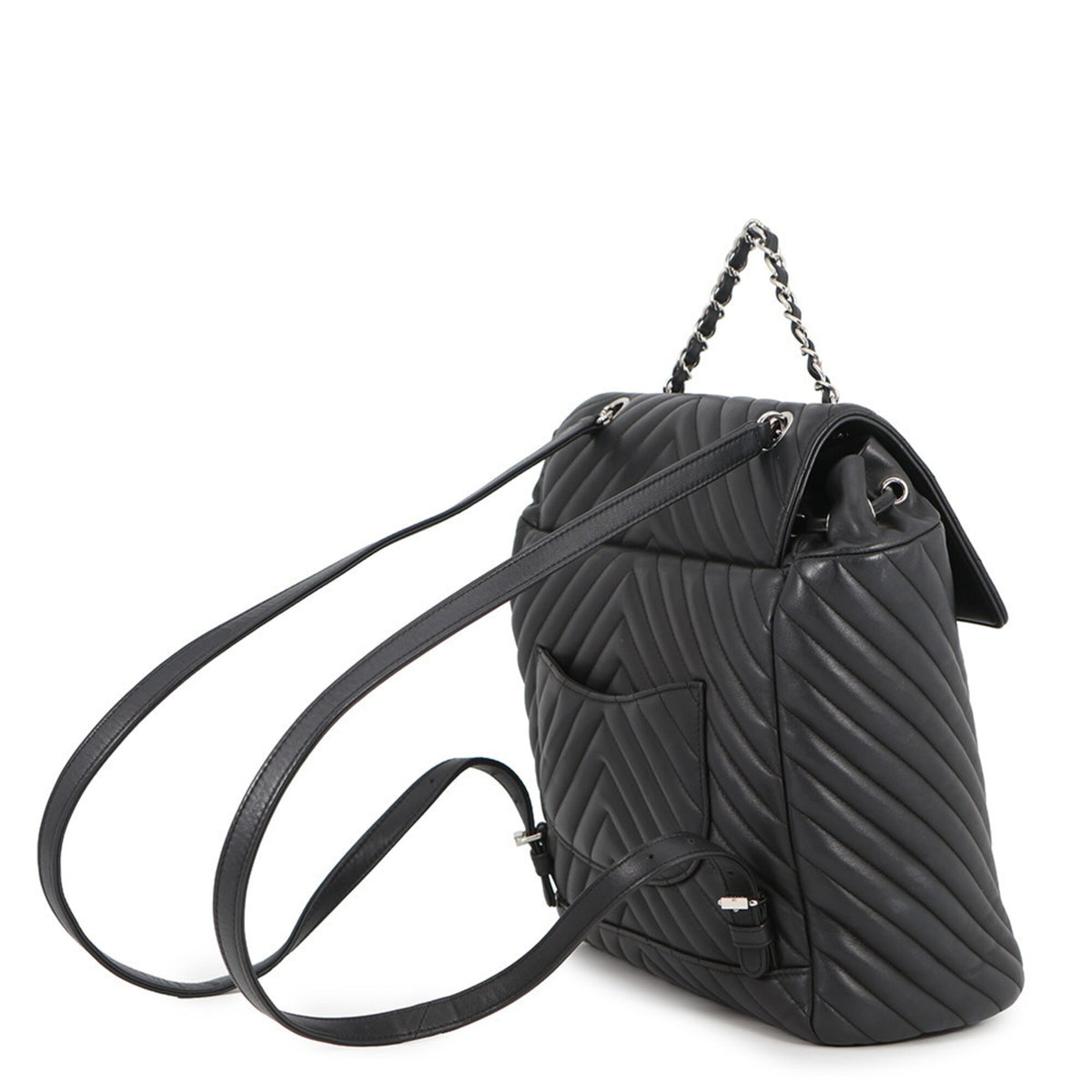 Chanel Black Leather Backpack Handbag (Pre-Owned)