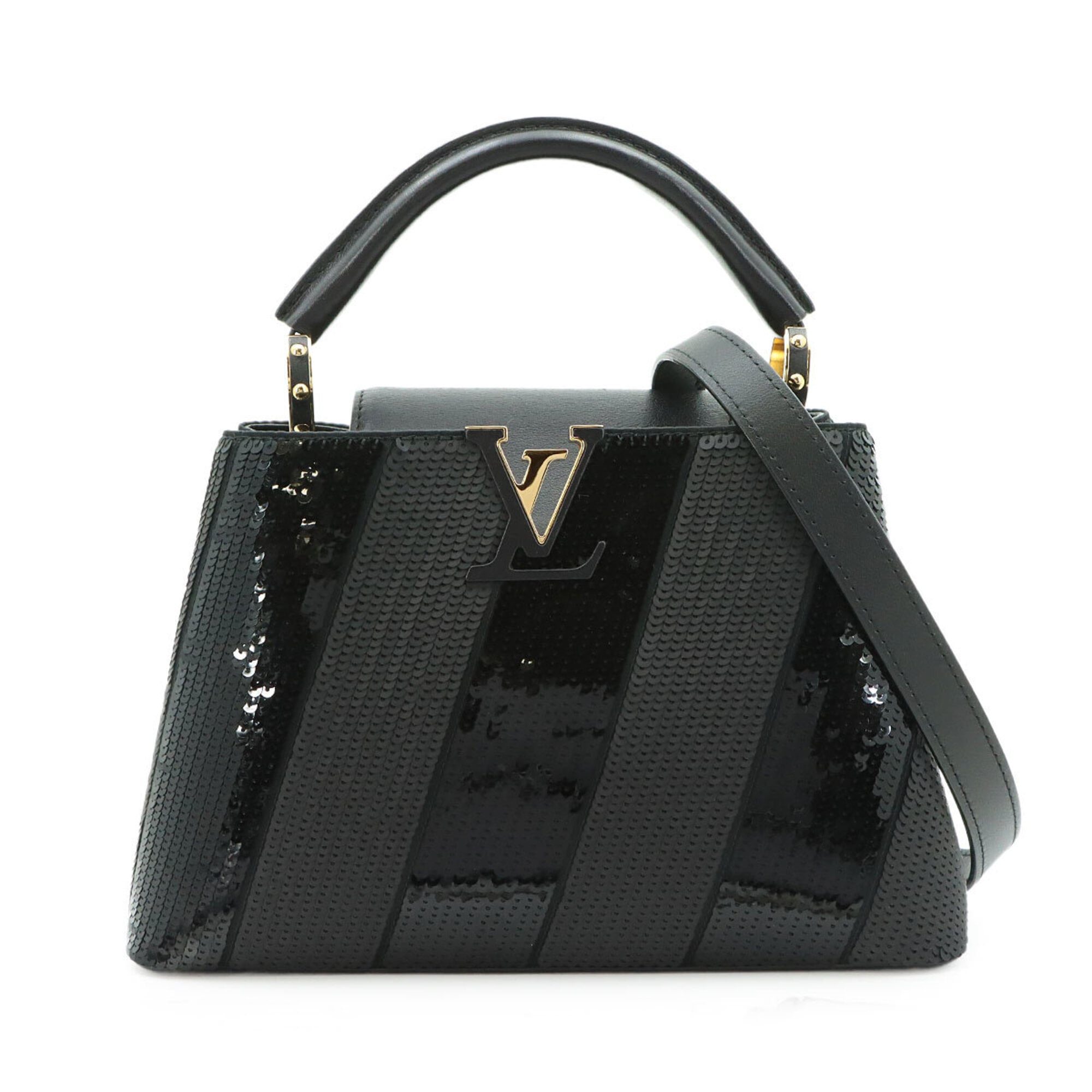 Louis Vuitton Black Spangles Leather Handbag (Pre-Owned)