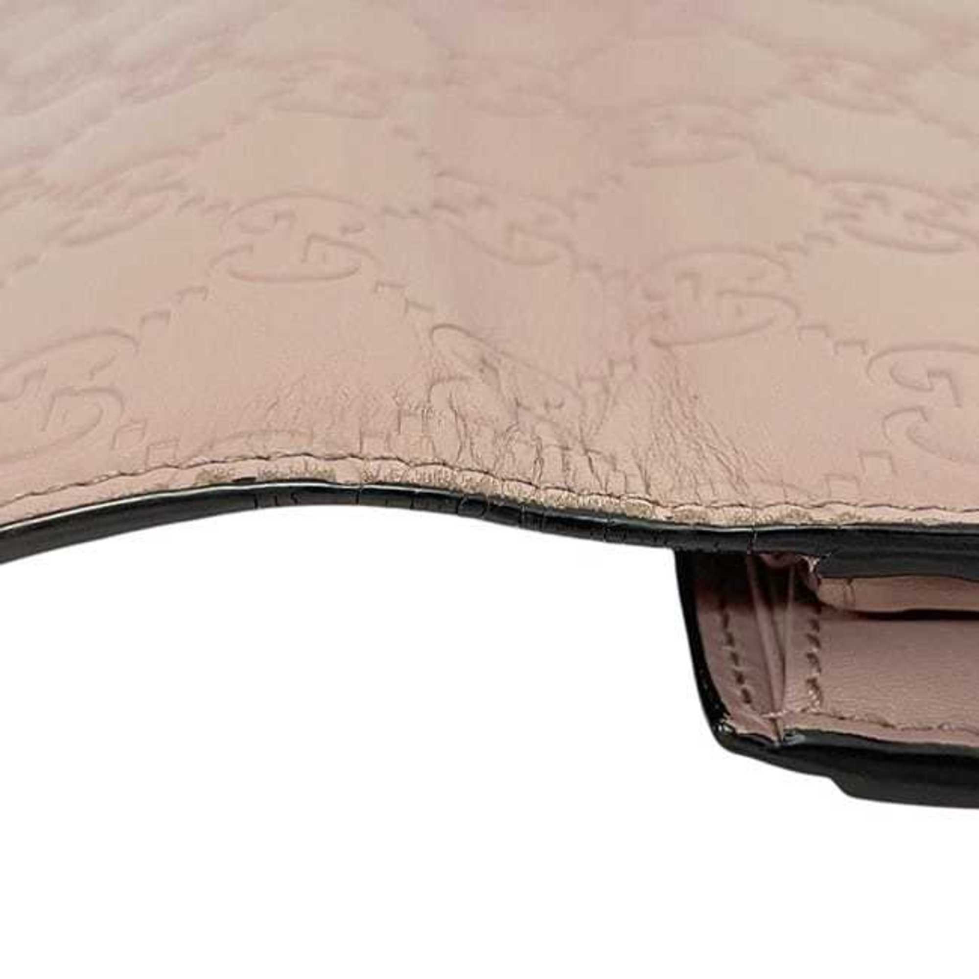 Gucci Beige Pink Leather Long Wallet (Bi-Fold) (Pre-Owned)