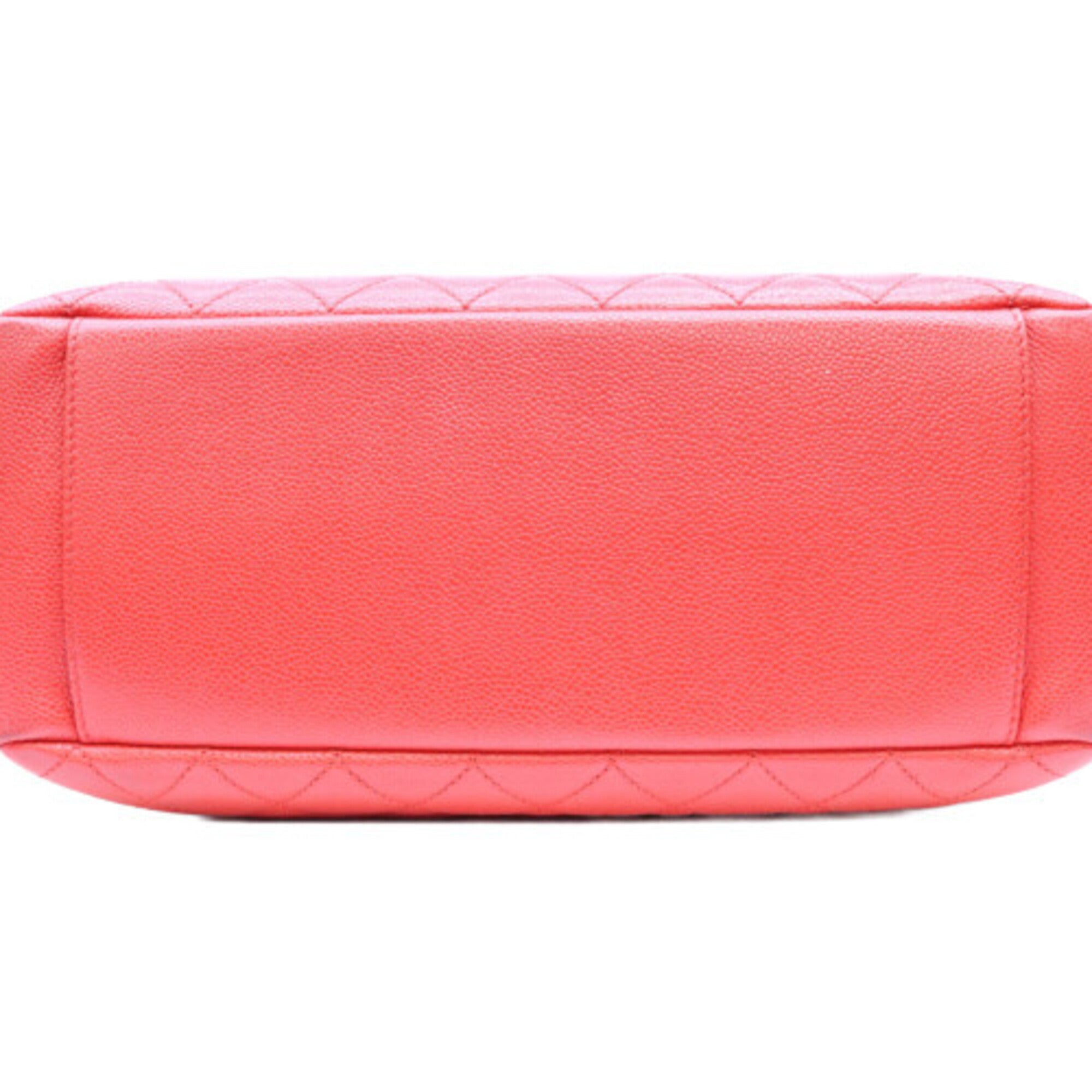 Chanel Red Color Grained Calfskin Tote Bag (Pre-Owned)
