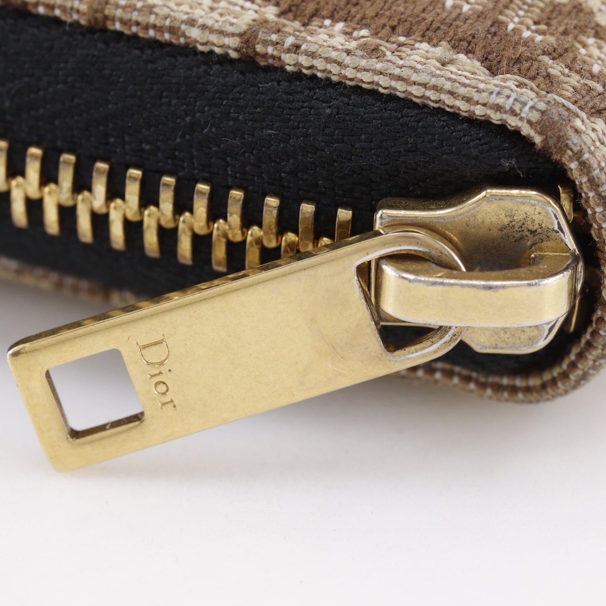 Christian Dior Brown Canvas Coin Purse/Coin Case (Pre-Owned)