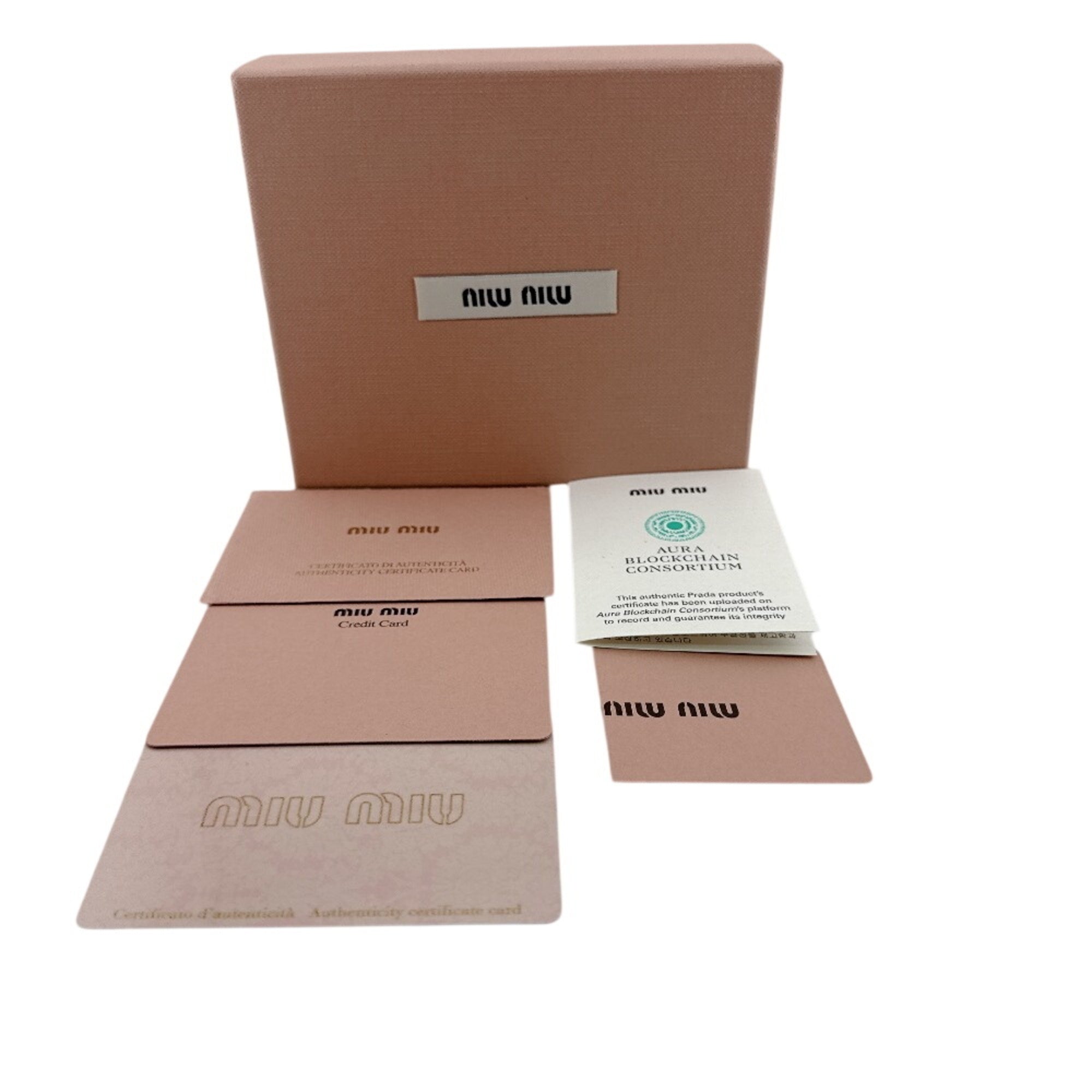 Miu Miu Beige Pink Leather Wallet (Tri-Fold) (Pre-Owned)