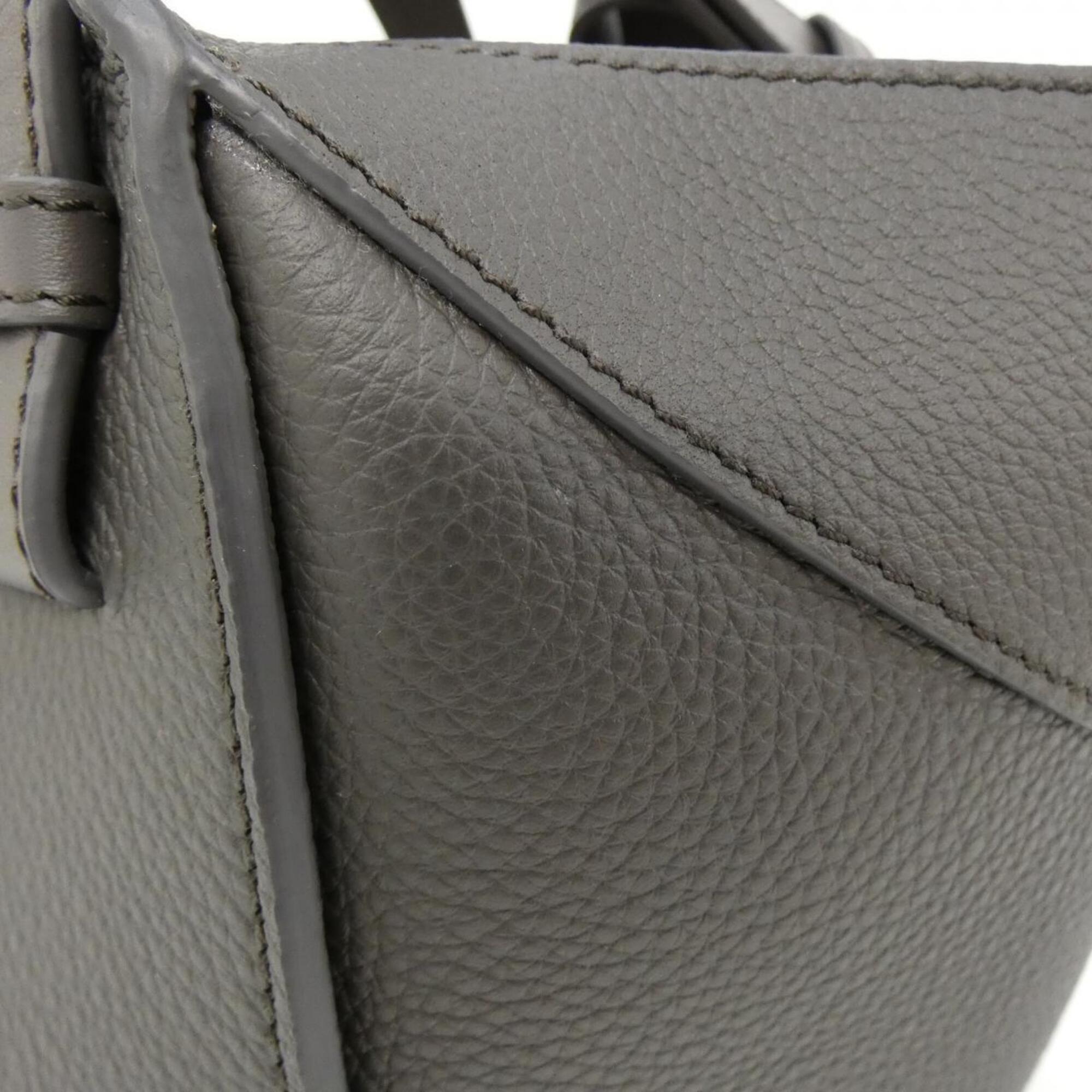 Loewe Hammock Dark Gray Leather Shoulder Bag (Pre-Owned)