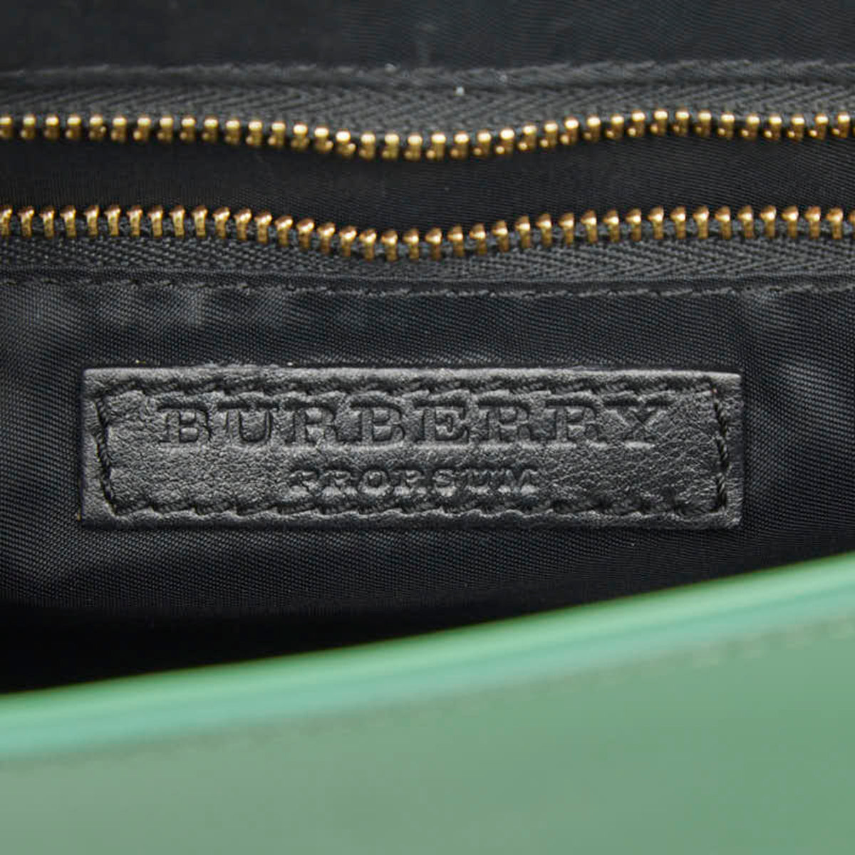 Burberry Green Patent Leather Shoulder Bag (Pre-Owned)