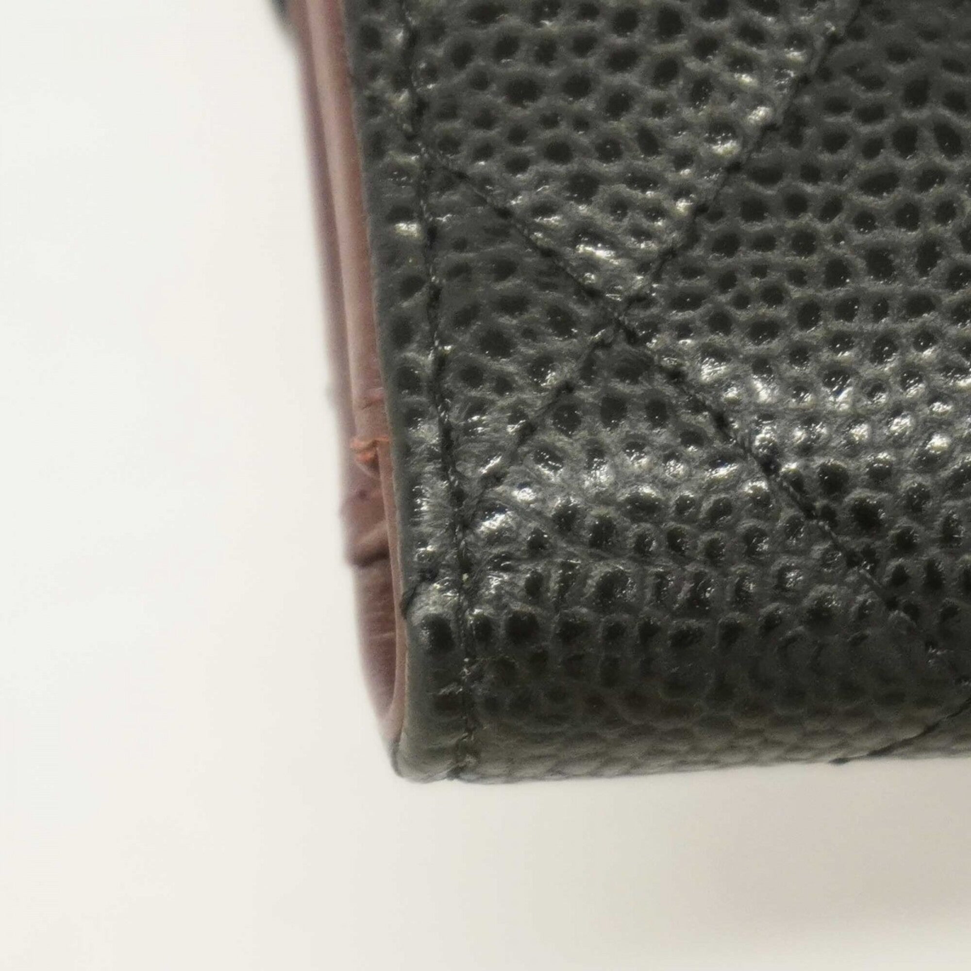 Chanel Black Grained Calfskin Wallet (Tri-Fold) (Pre-Owned)