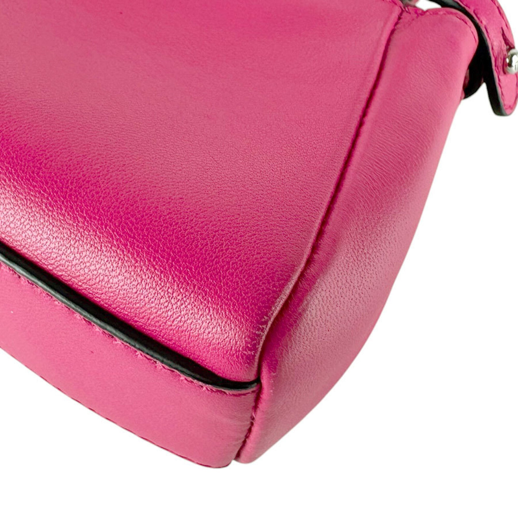 Fendi Pink Leather Shoulder Bag (Pre-Owned)