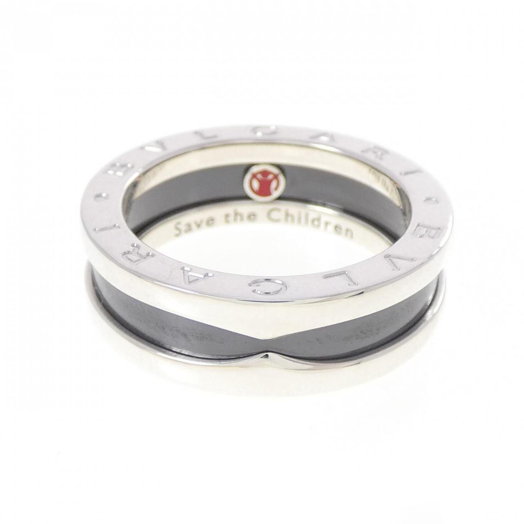 Bvlgari Ceramic Silver 925 Band Ring (Pre-Owned)