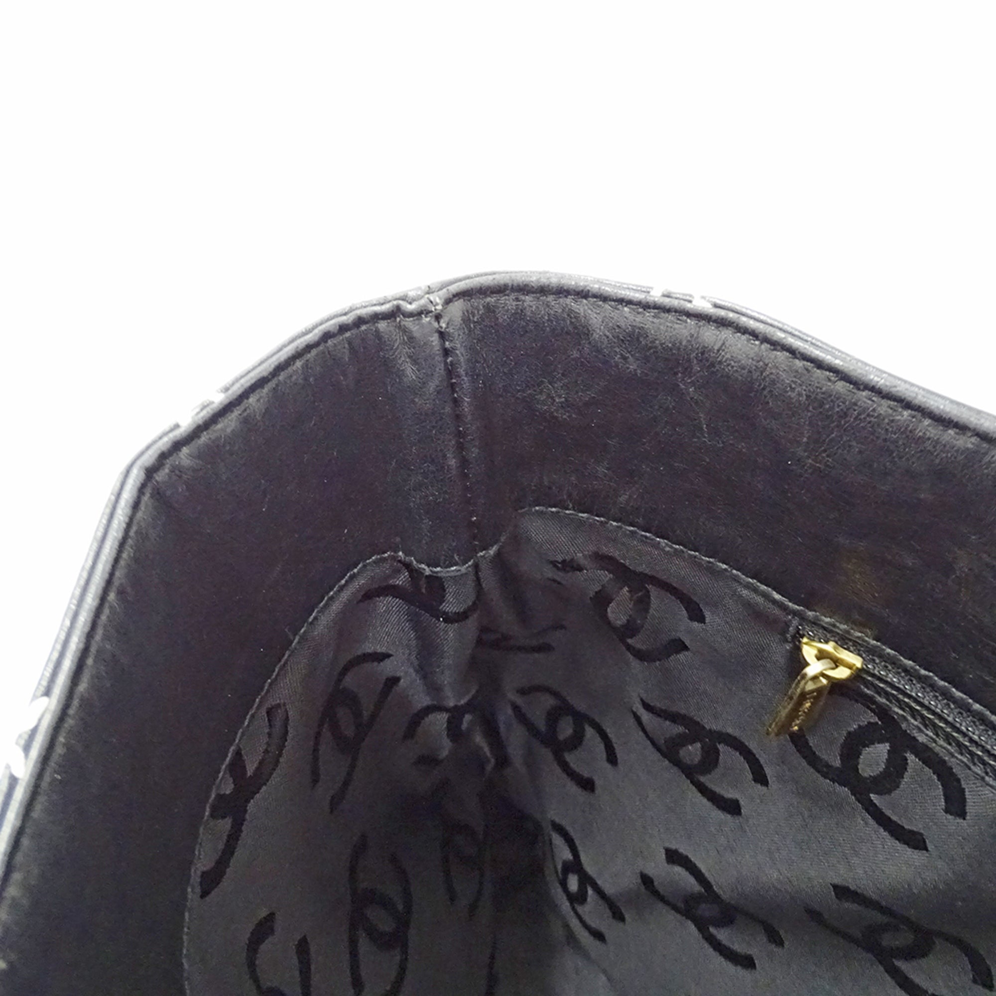 Chanel Wild Stitch Black Leather Handbag Tote Bag (Pre-Owned)