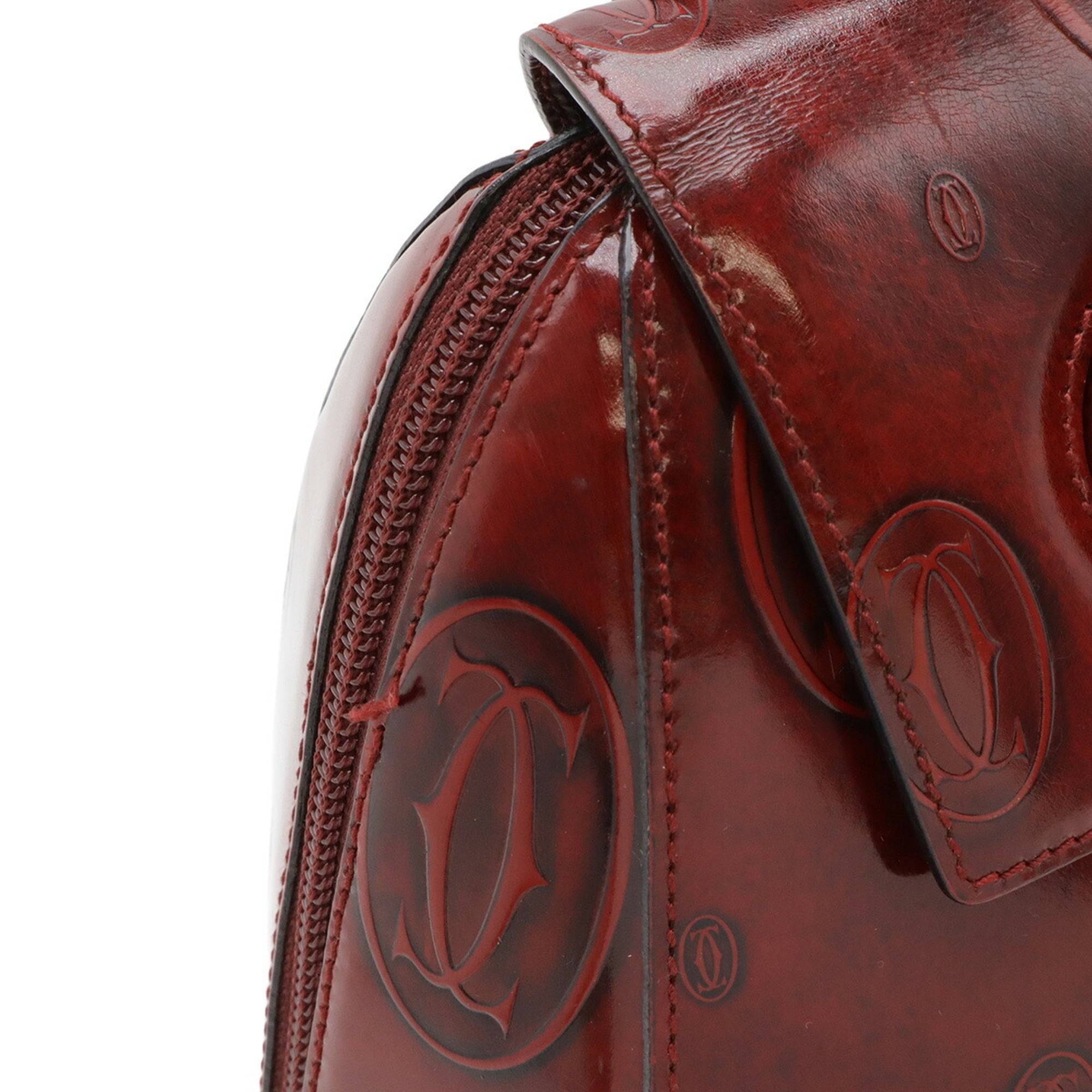 Cartier Happy Birthday Bordeaux Leather Backpack (Pre-Owned)