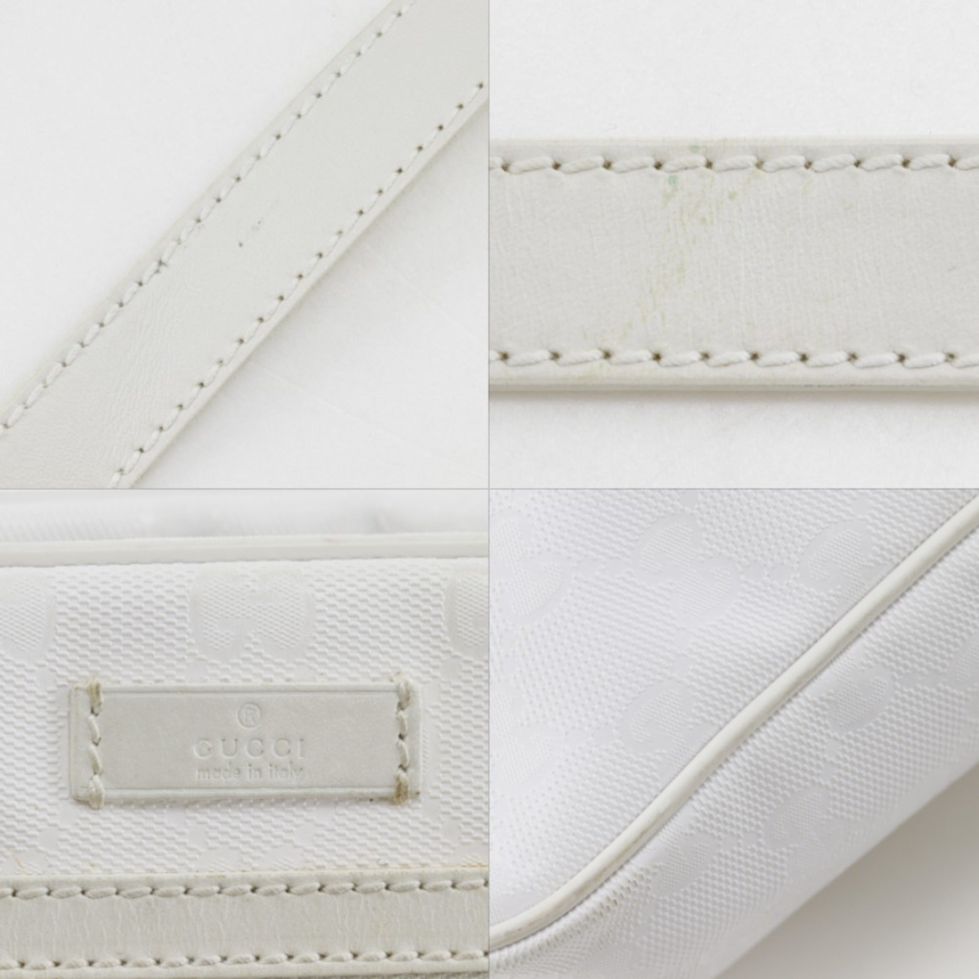 Gucci White Gg Imprimé Pvc Shoulder Bag (Pre-Owned)