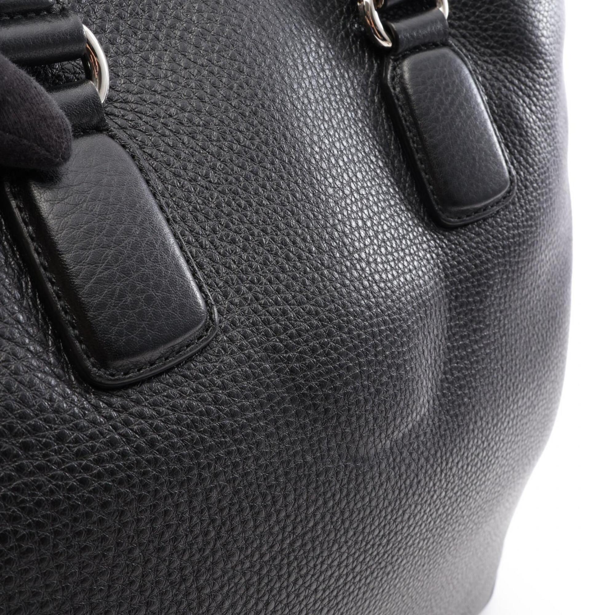 Gucci Black Leather Handbag Tote Bag (Pre-Owned)