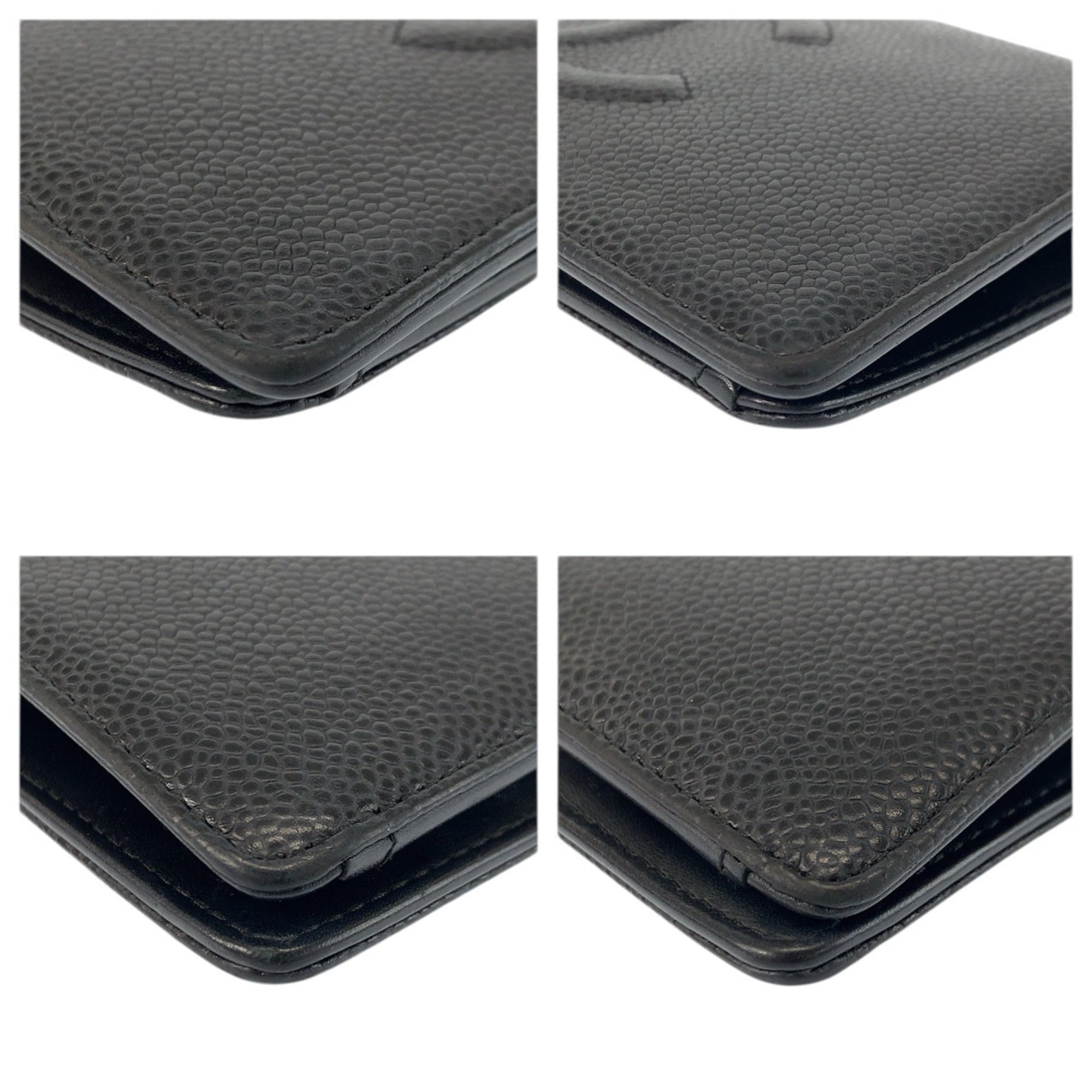 Chanel Black Leather Wallet (Bi-Fold) (Pre-Owned)