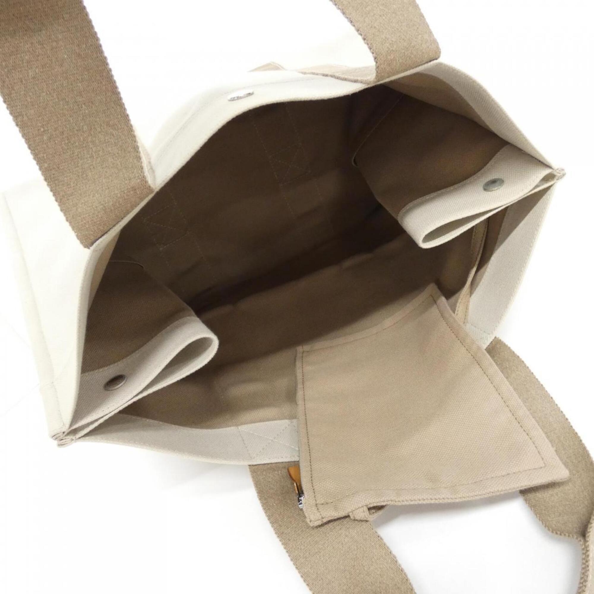 Hermes Bora Bora Grayish Canvas Handbag (Pre-Owned)