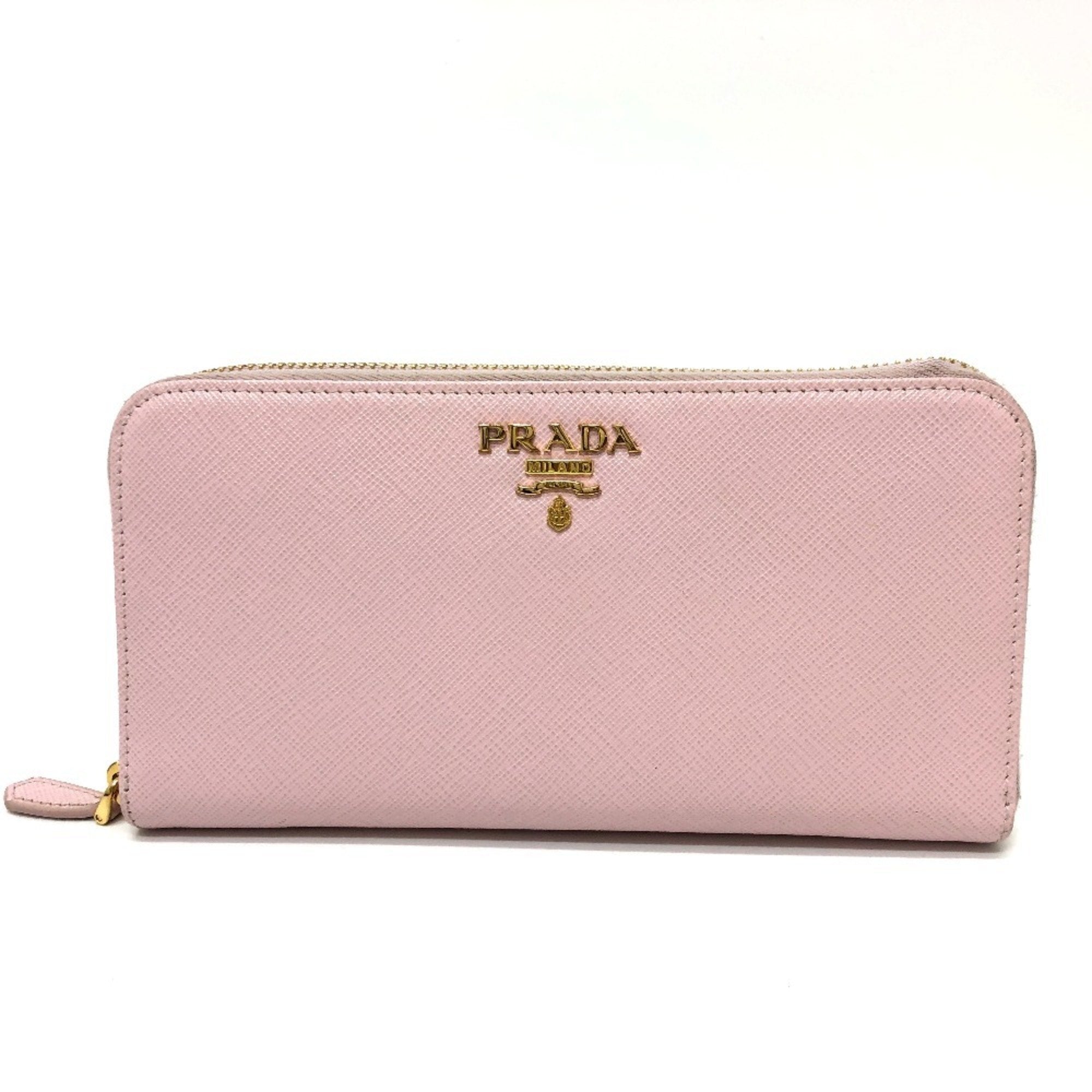 Prada Pink Saffiano Metal Long Wallet (Bi-Fold) (Pre-Owned)