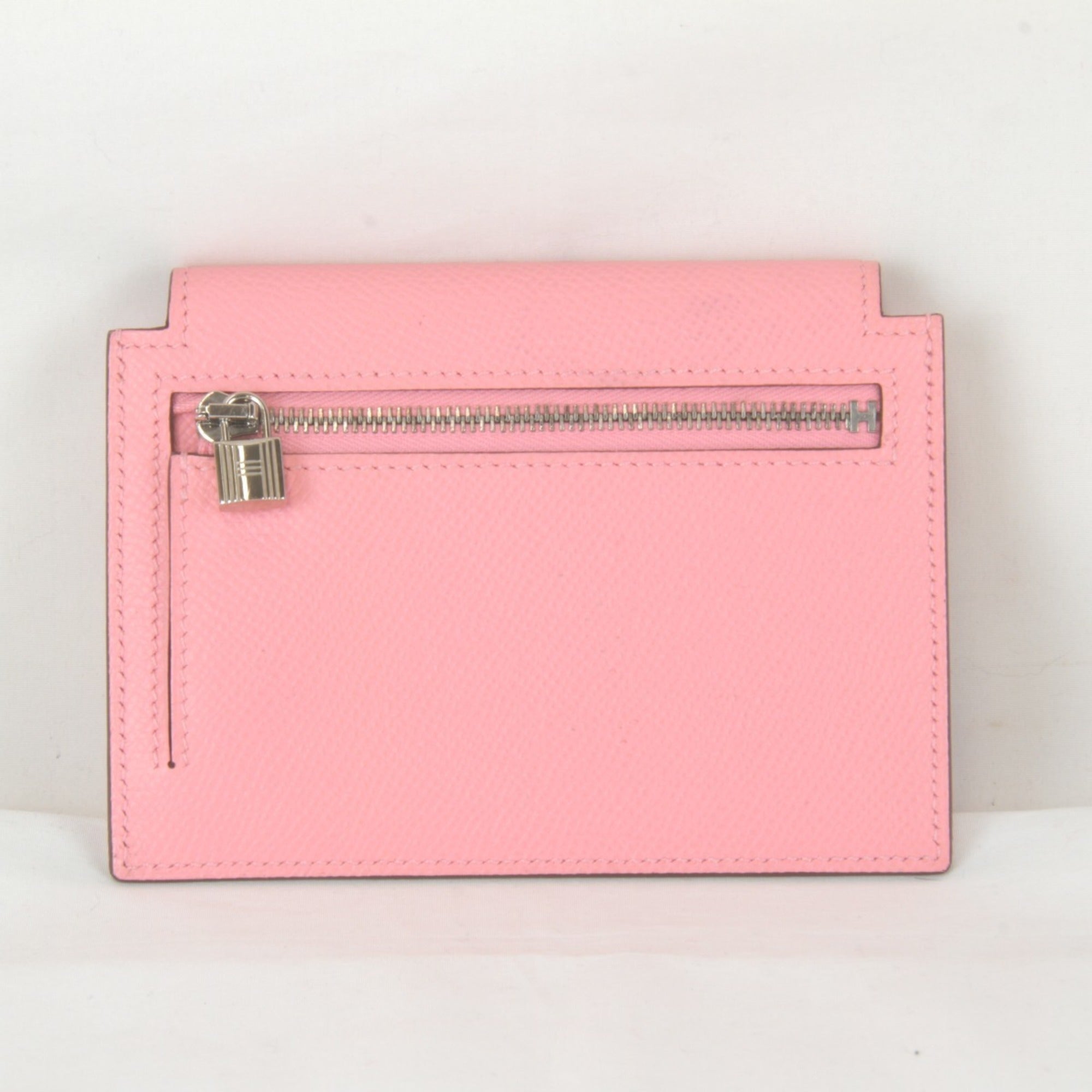 Hermes Kelly Pink Leather Coin Purse/Coin Case (Pre-Owned)