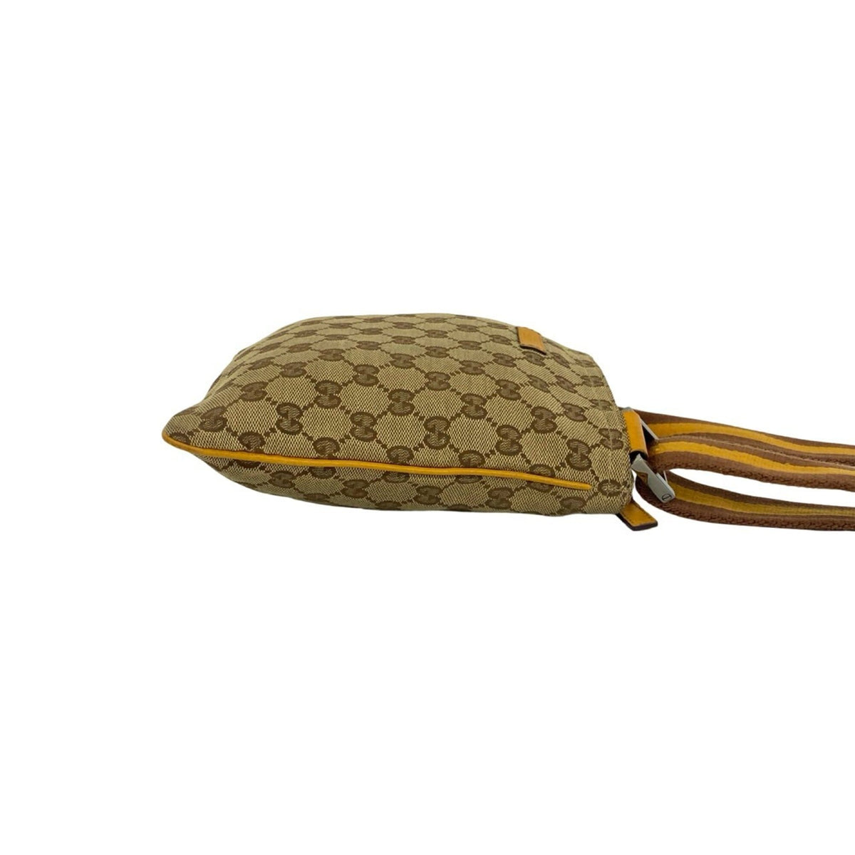 Gucci Brown Canvas Leather Crossbody Bag Pochette Shoulder Bag (Pre-Owned)