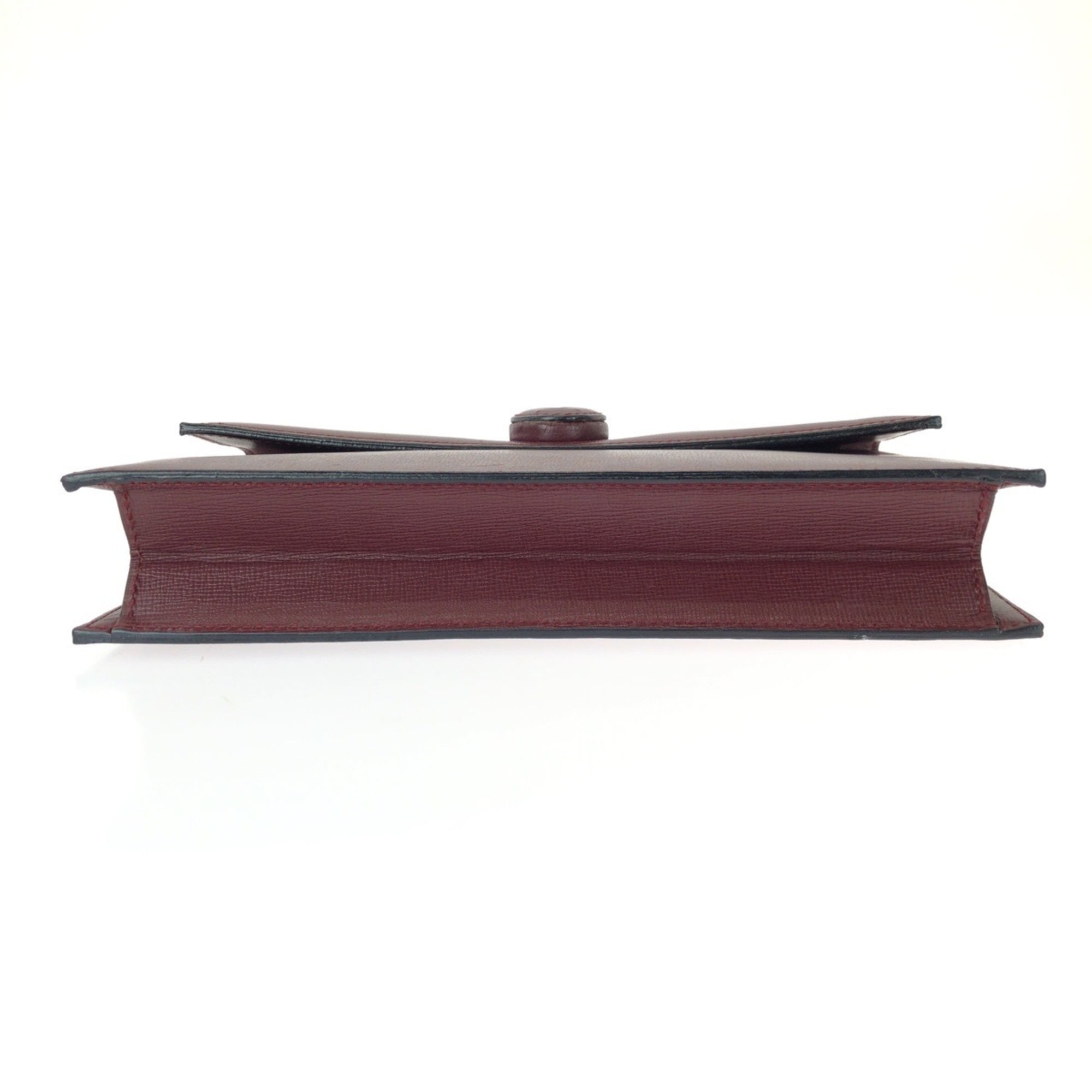 Cartier Bordeaux Wine Red Leather Clutch Bag (Pre-Owned)
