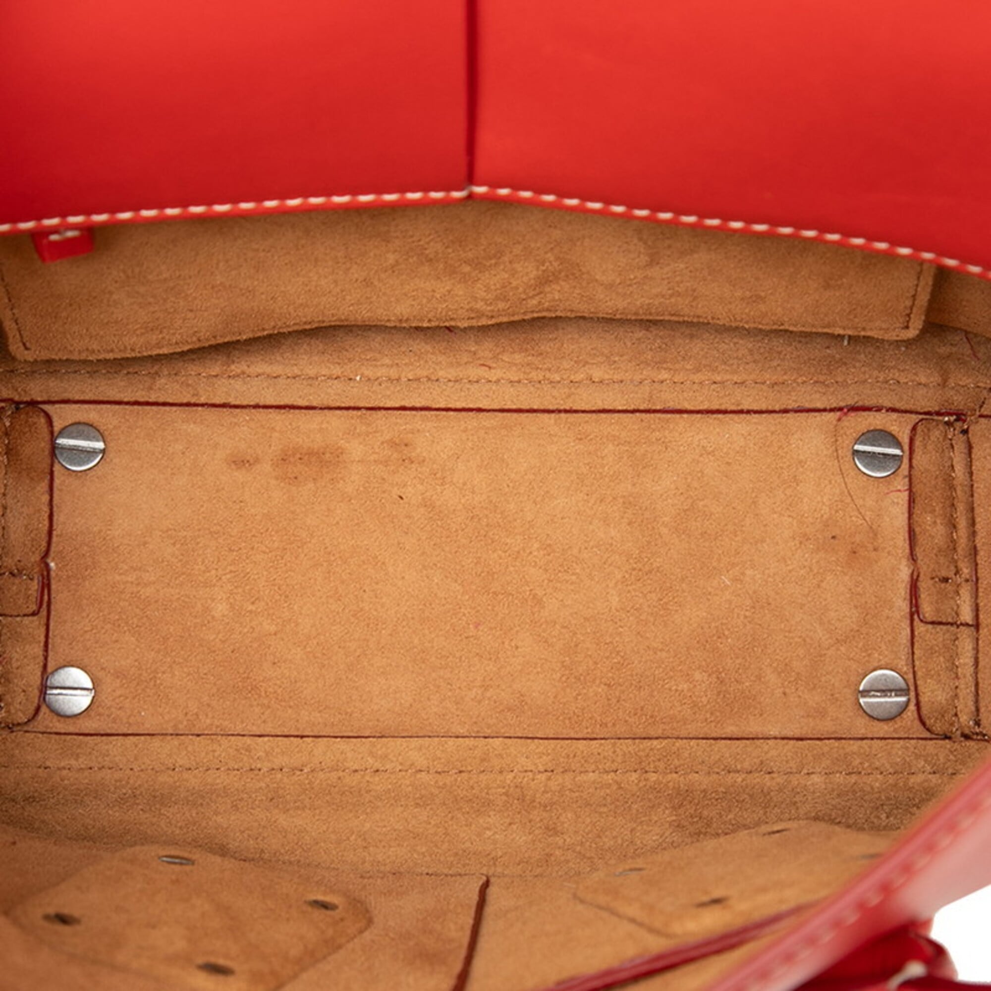Bottega Veneta Red Color Leather Handbag Shoulder Bag (Pre-Owned)