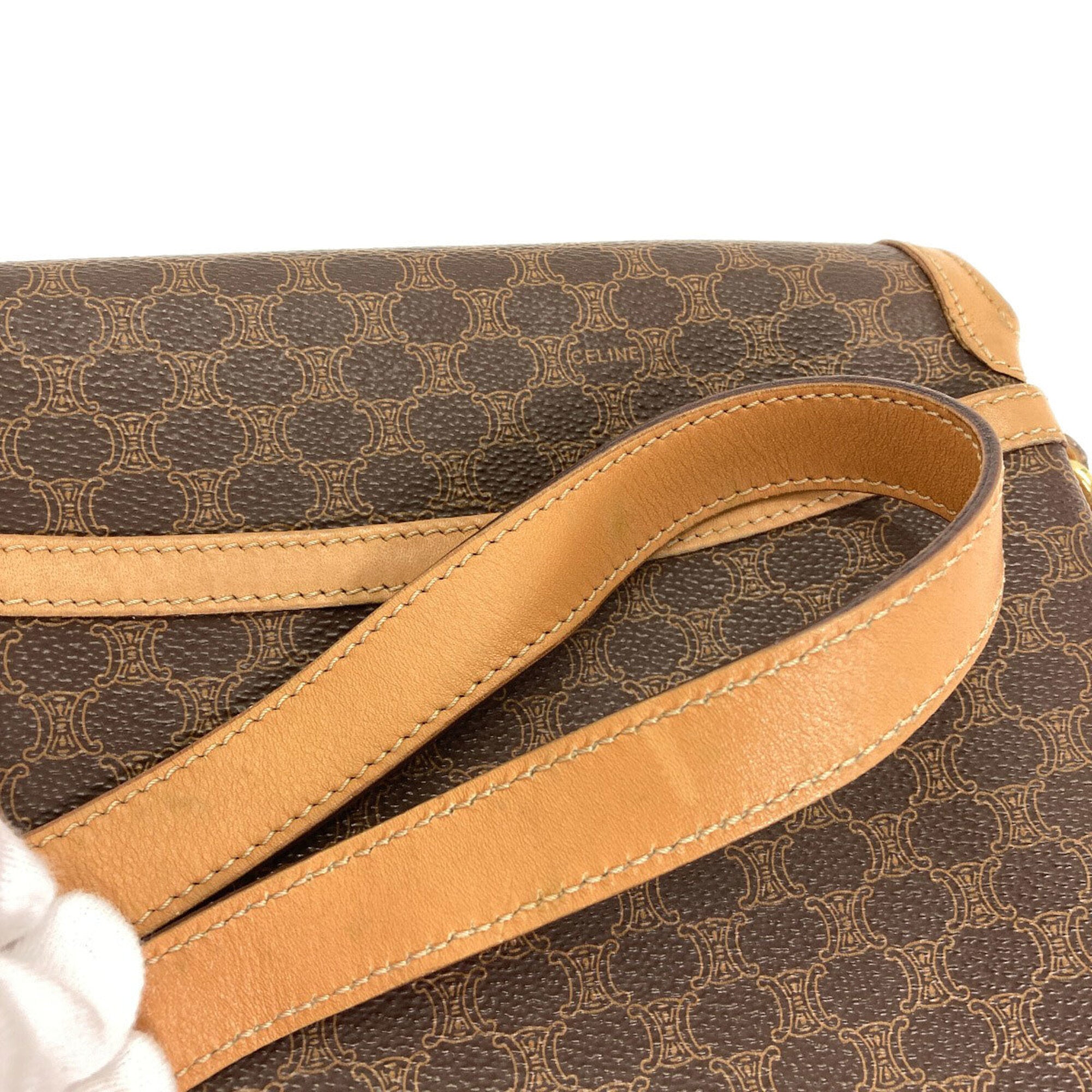 Celine Macadam Brown Pvc Shoulder Bag (Pre-Owned)