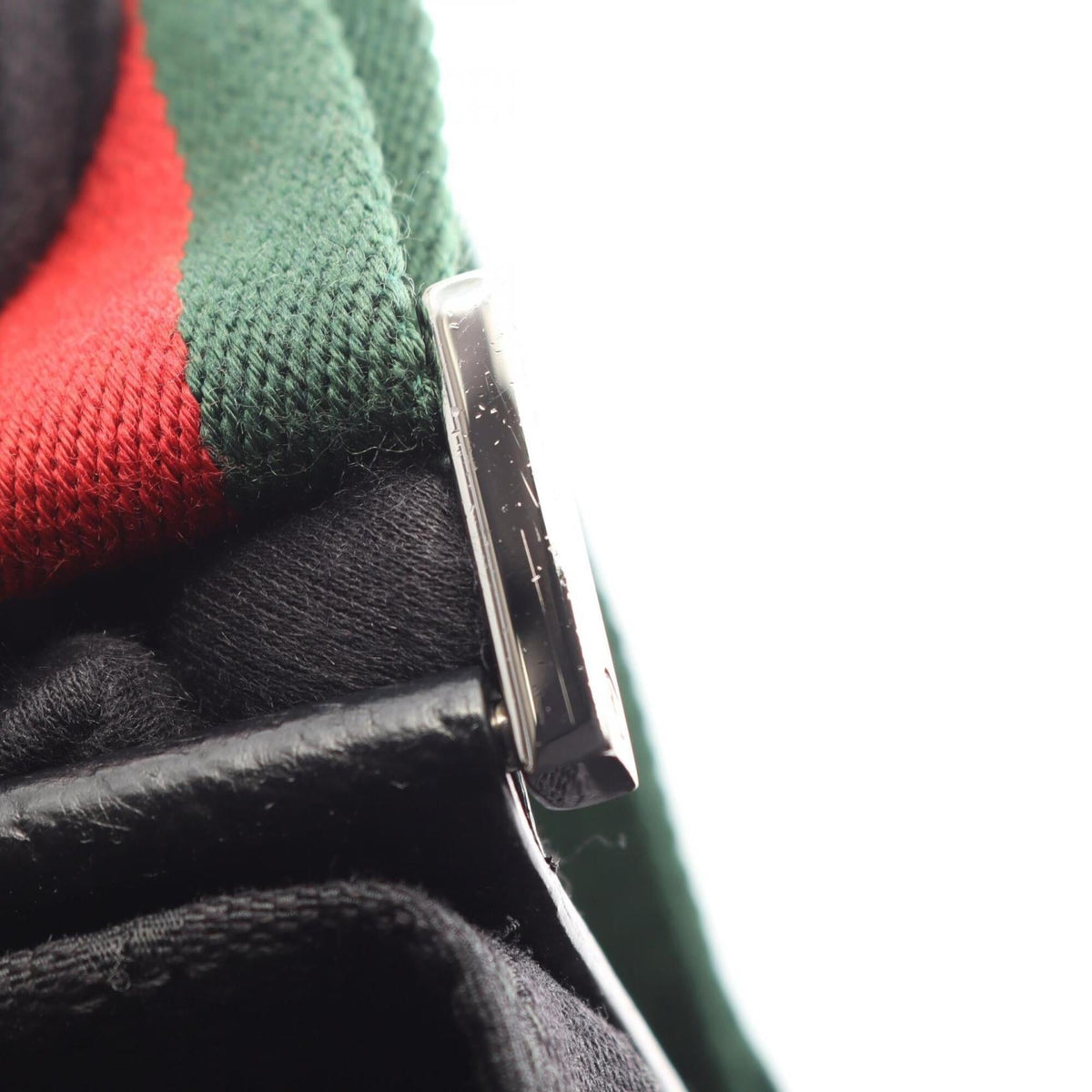 Gucci Black Canvas Leather Handbag Shoulder Bag (Pre-Owned)