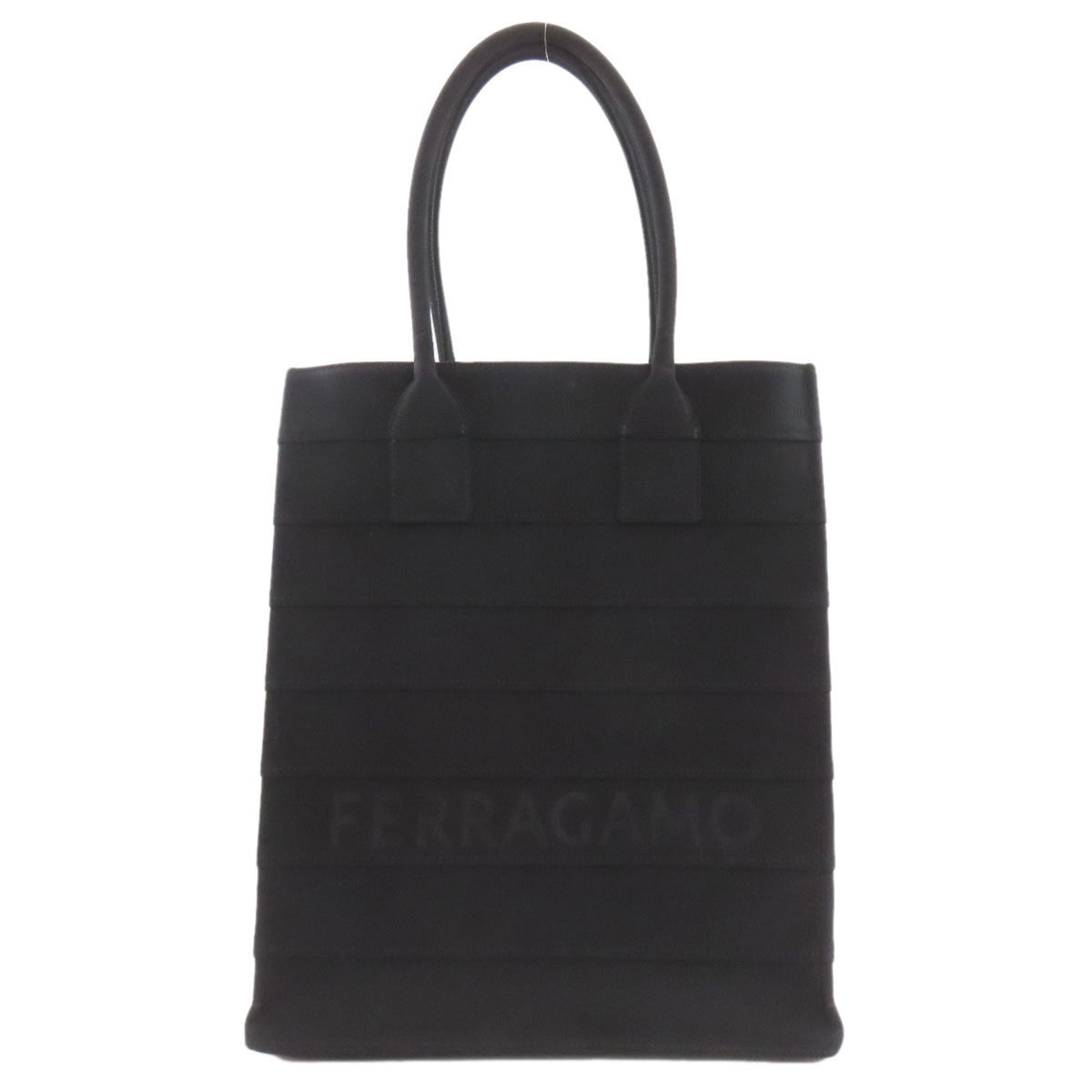 Salvatore Ferragamo Black Canvas Tote Bag (Pre-Owned)