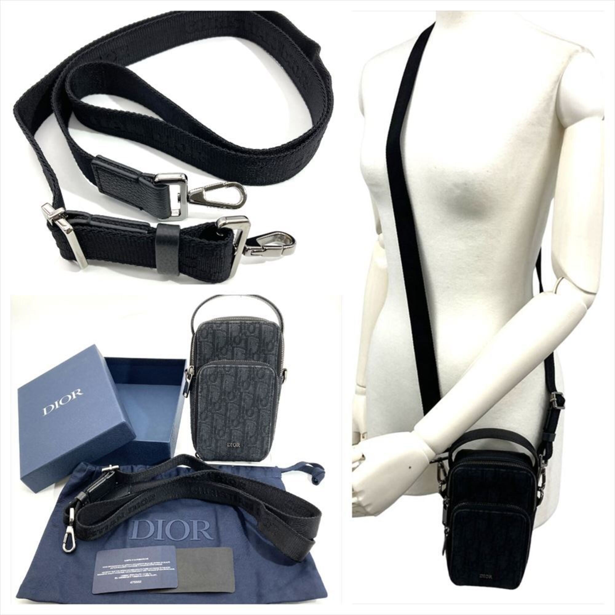 Christian Dior Black Canvas Pouch Shoulder Bag (Pre-Owned)