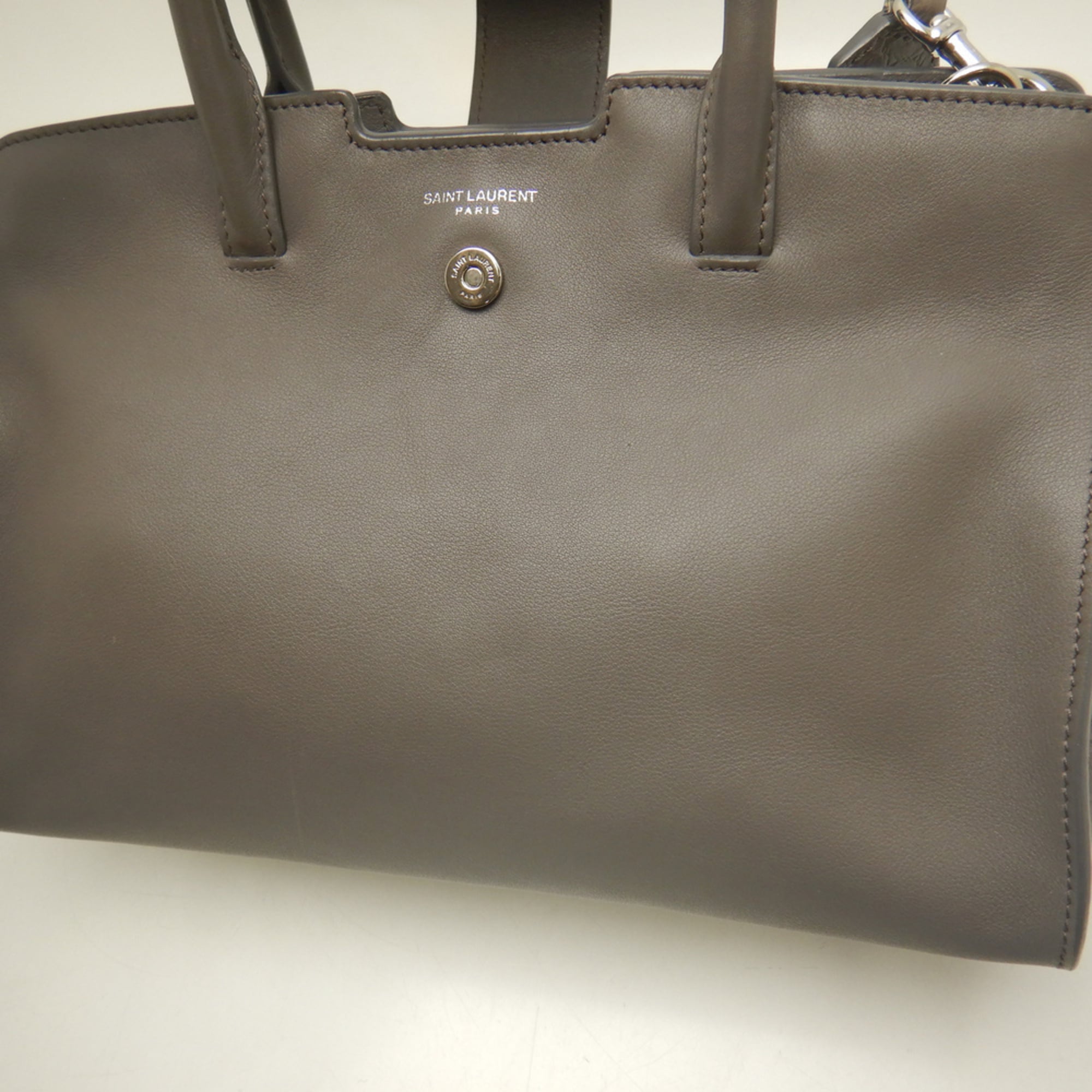 Yves Saint Laurent Gray Yellow Leather Handbag (Pre-Owned)