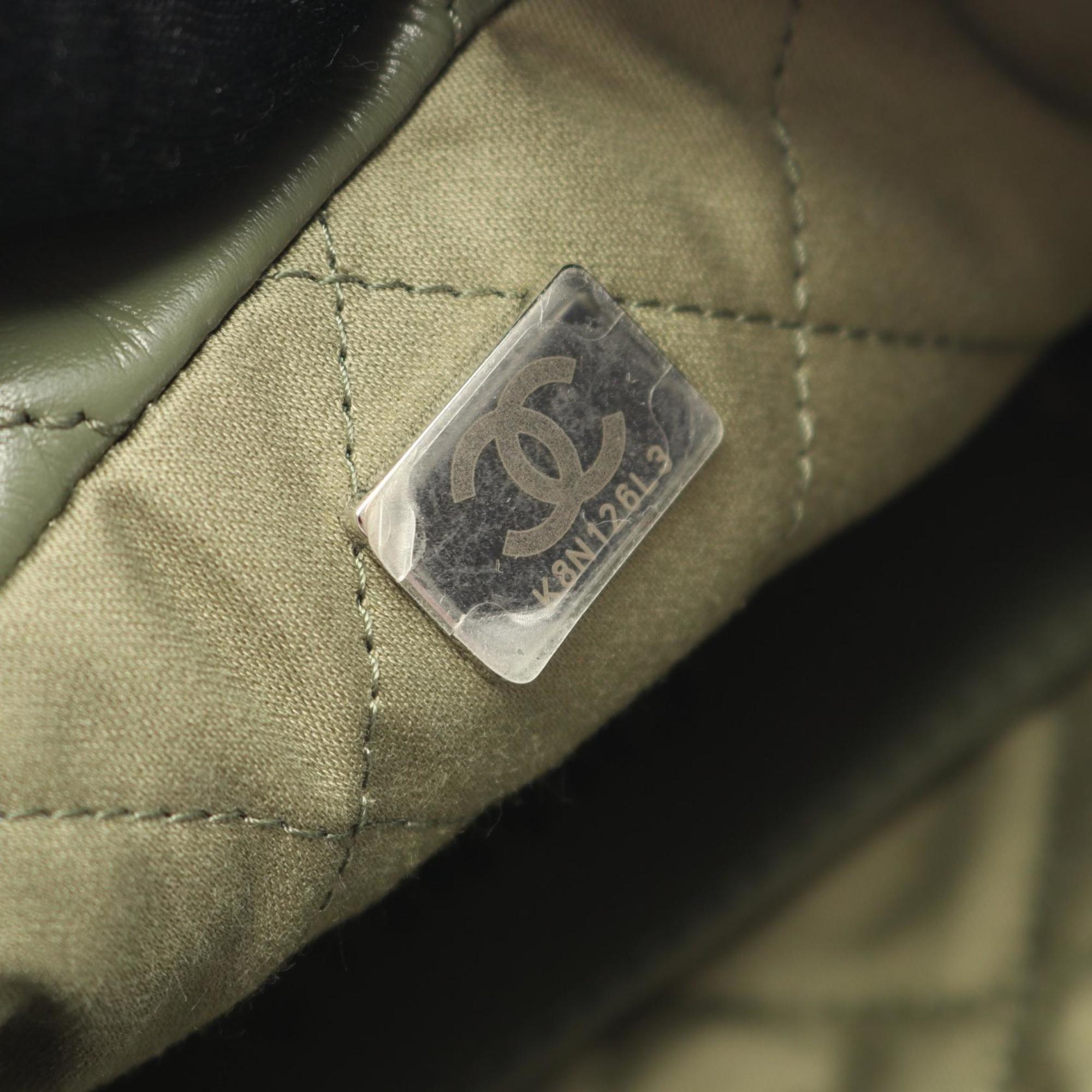 Chanel Khaki Leather Shoulder Bag (Pre-Owned)