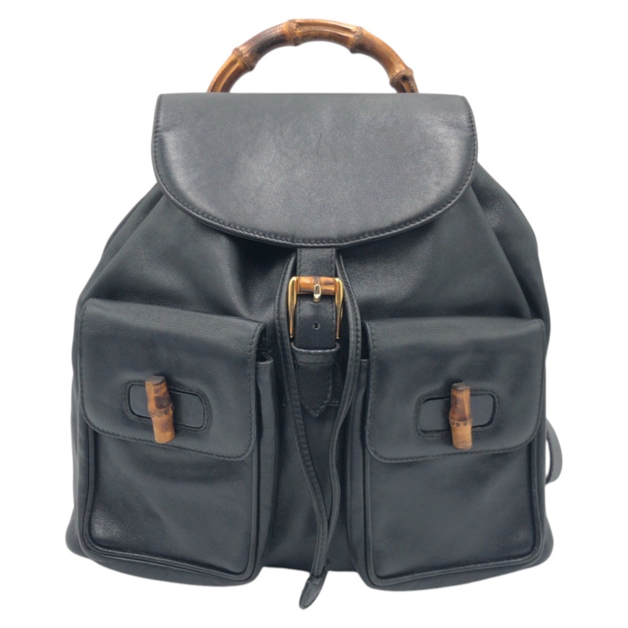 Gucci Black Leather Backpack (Pre-Owned)
