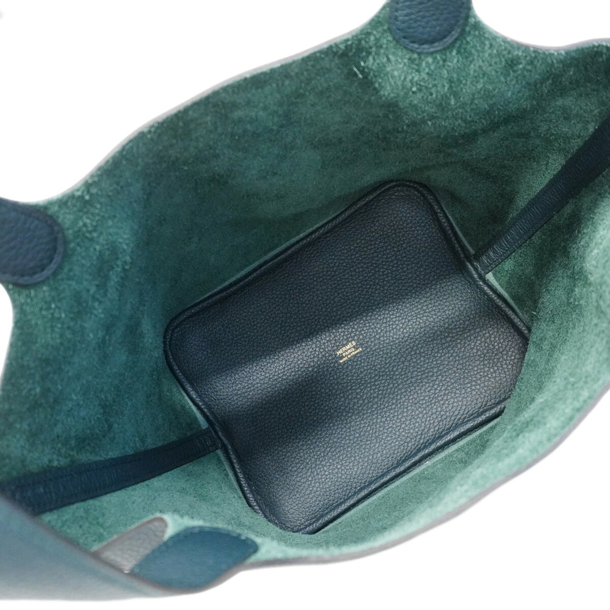 Hermes Green Taurillon Clemence Leather Handbag (Pre-Owned)